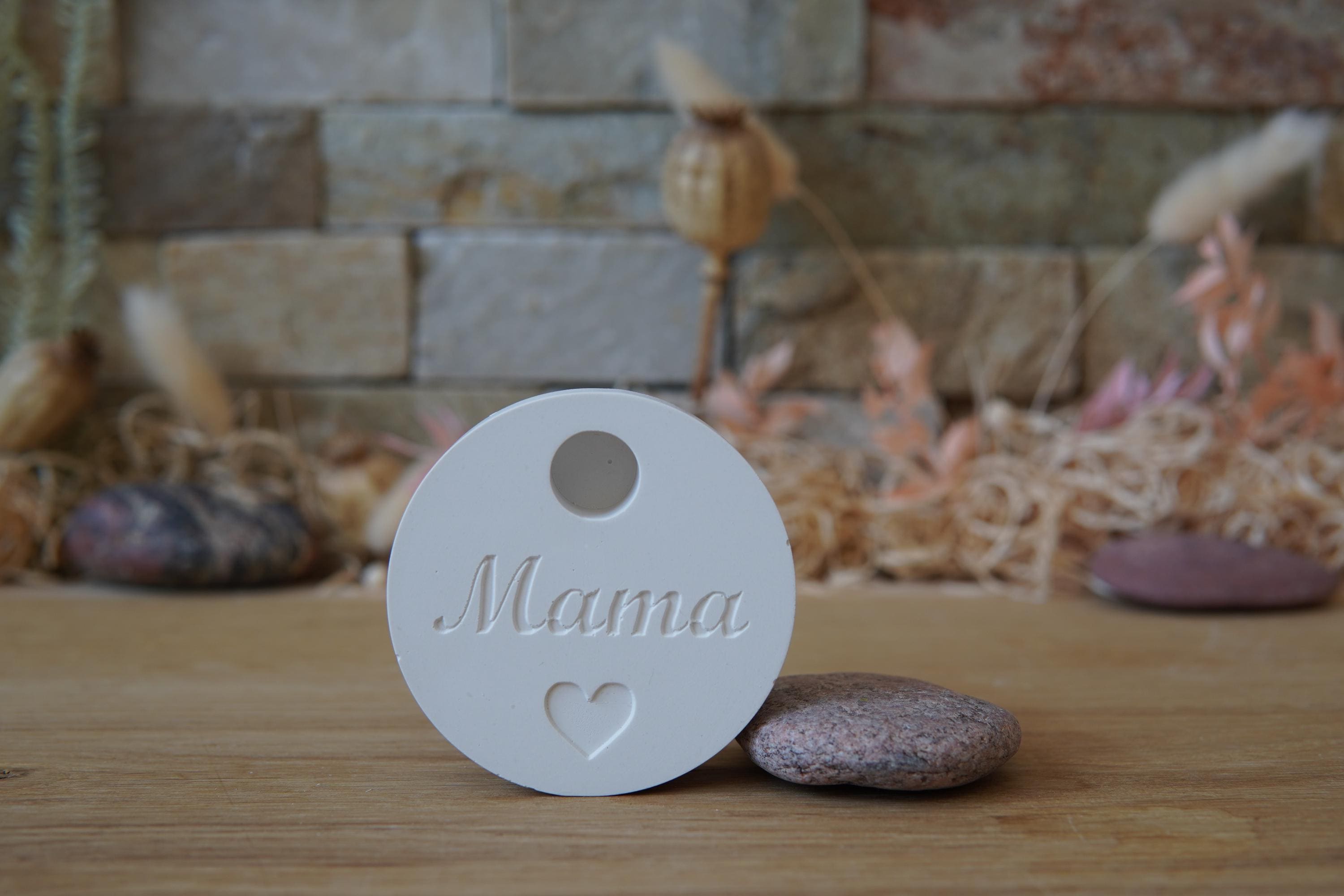 Silikon - Gießform - Baumstabkerzenteller "Mama" -