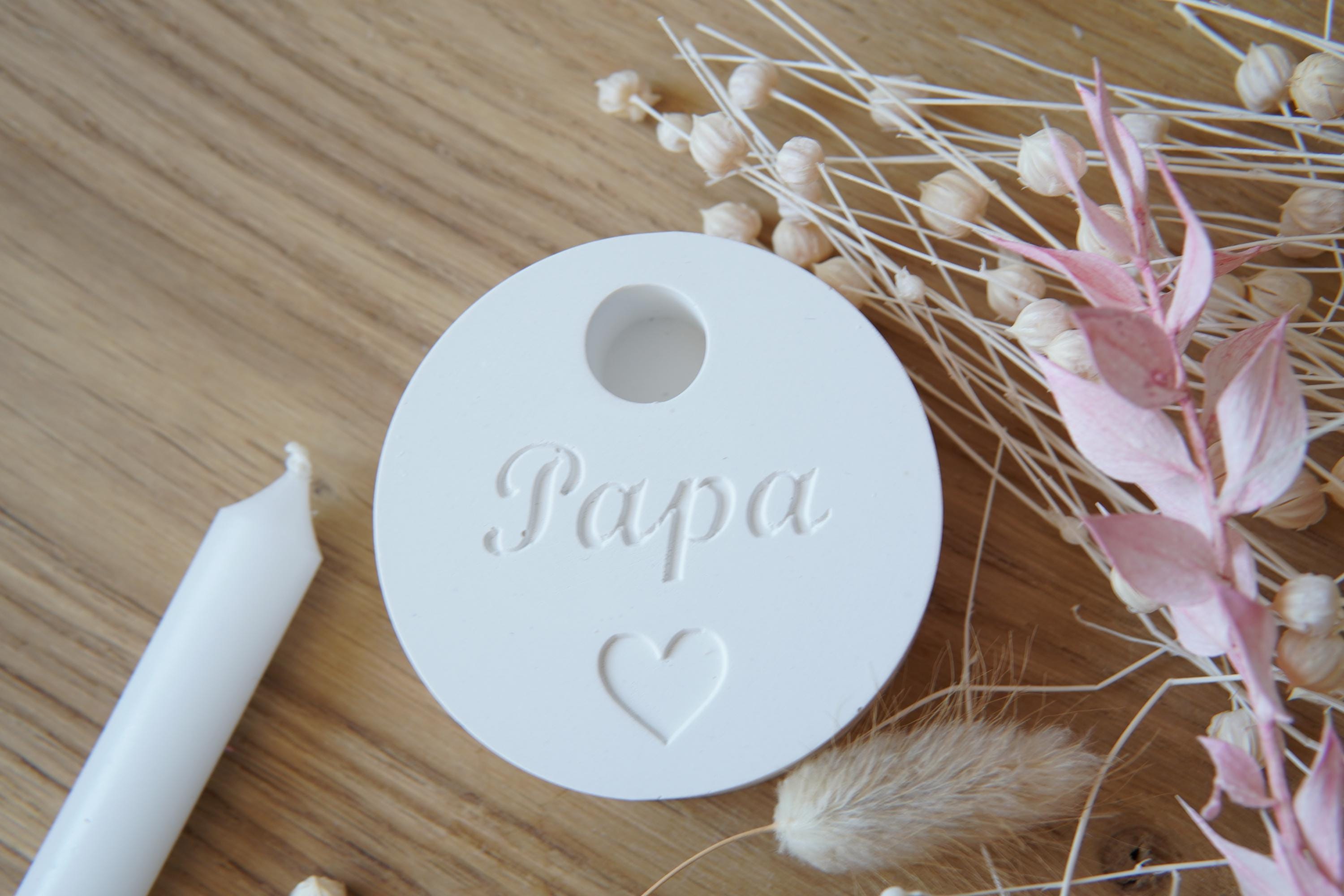 Silikon - Gießform - Baumstabkerzenteller "Papa" -