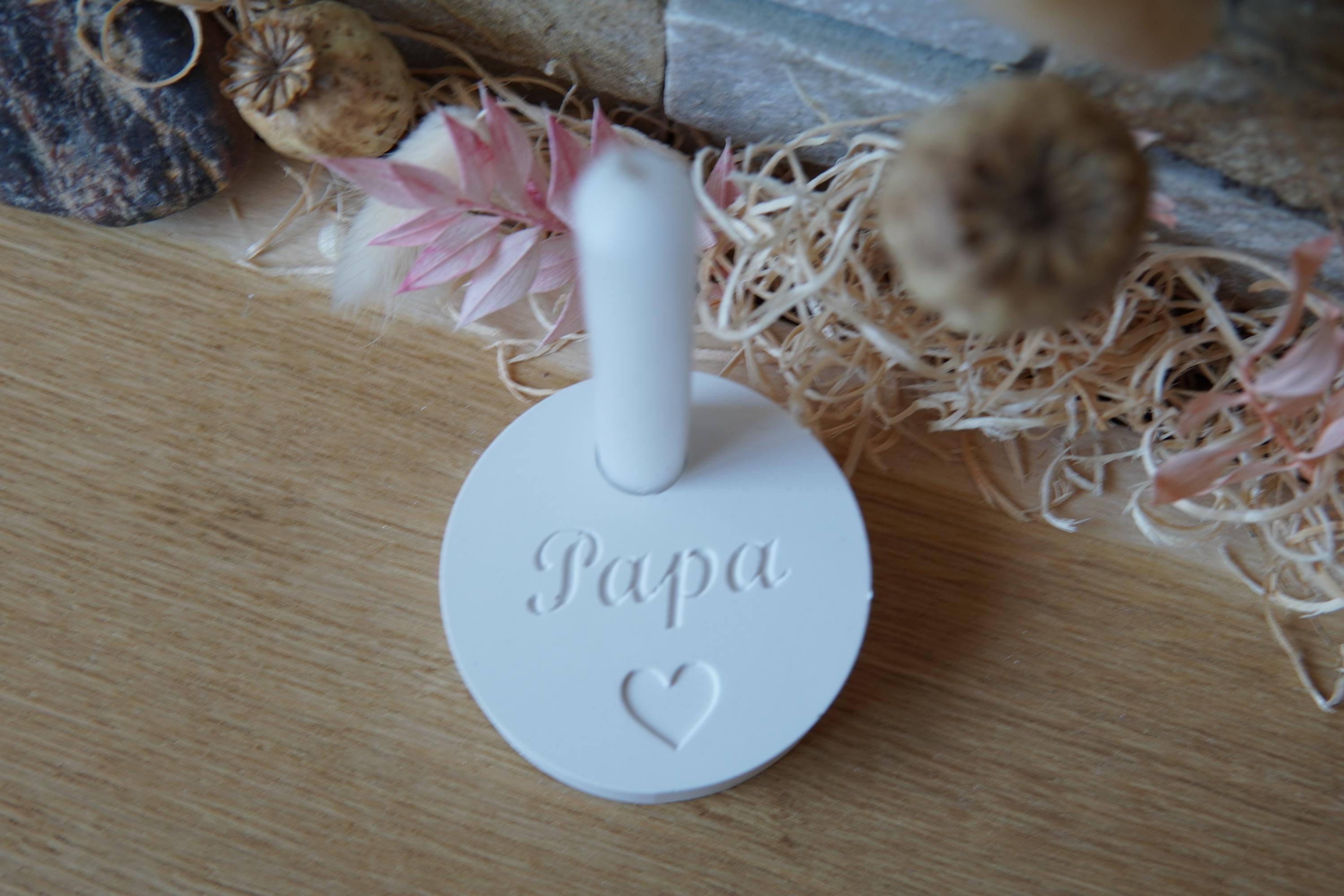 Silikon - Gießform - Baumstabkerzenteller "Papa" -