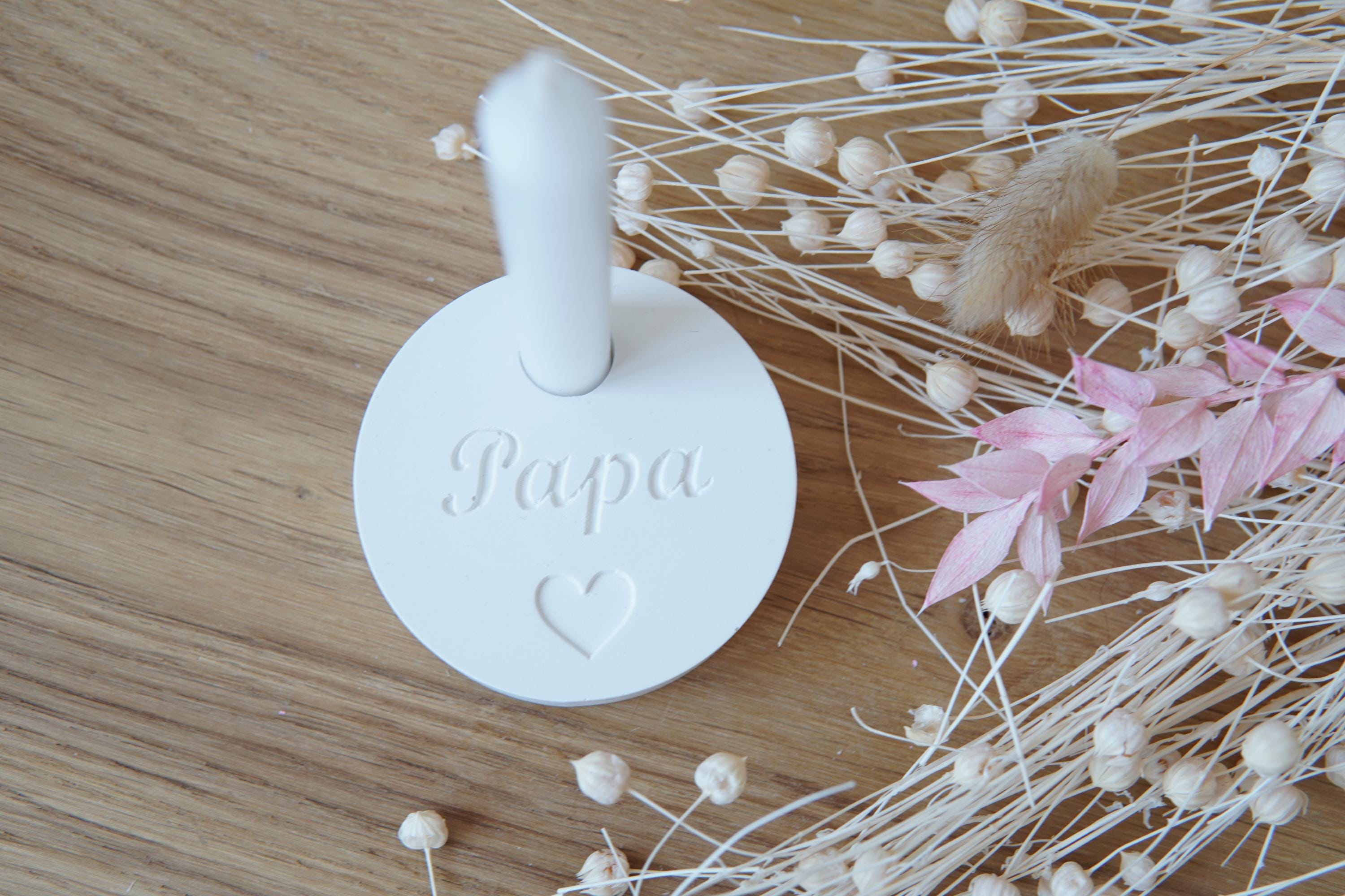 Silikon - Gießform - Baumstabkerzenteller "Papa" -