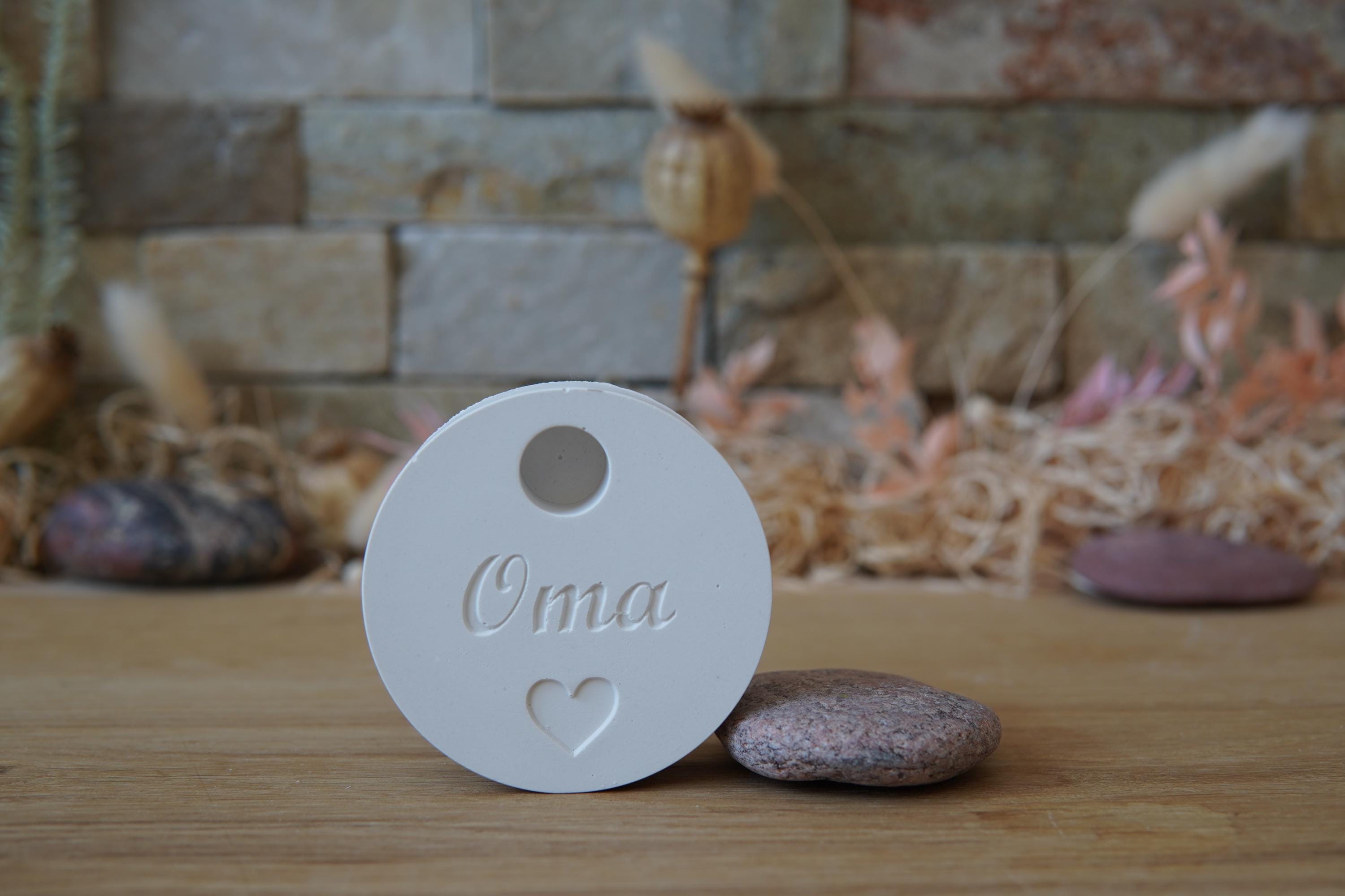 Silikon - Gießform - Baumstabkerzenteller "Oma" -