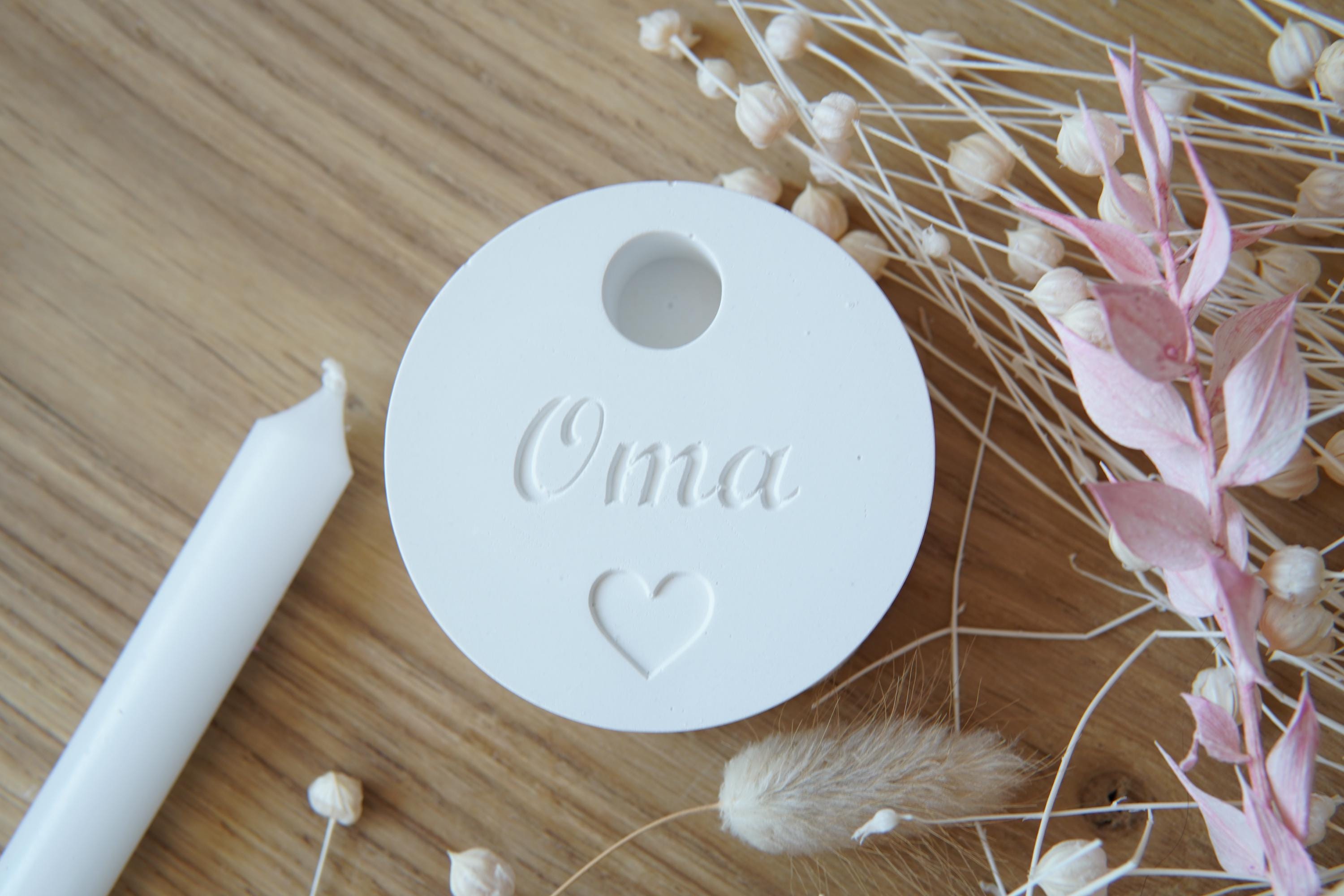 Silikon - Gießform - Baumstabkerzenteller "Oma" -