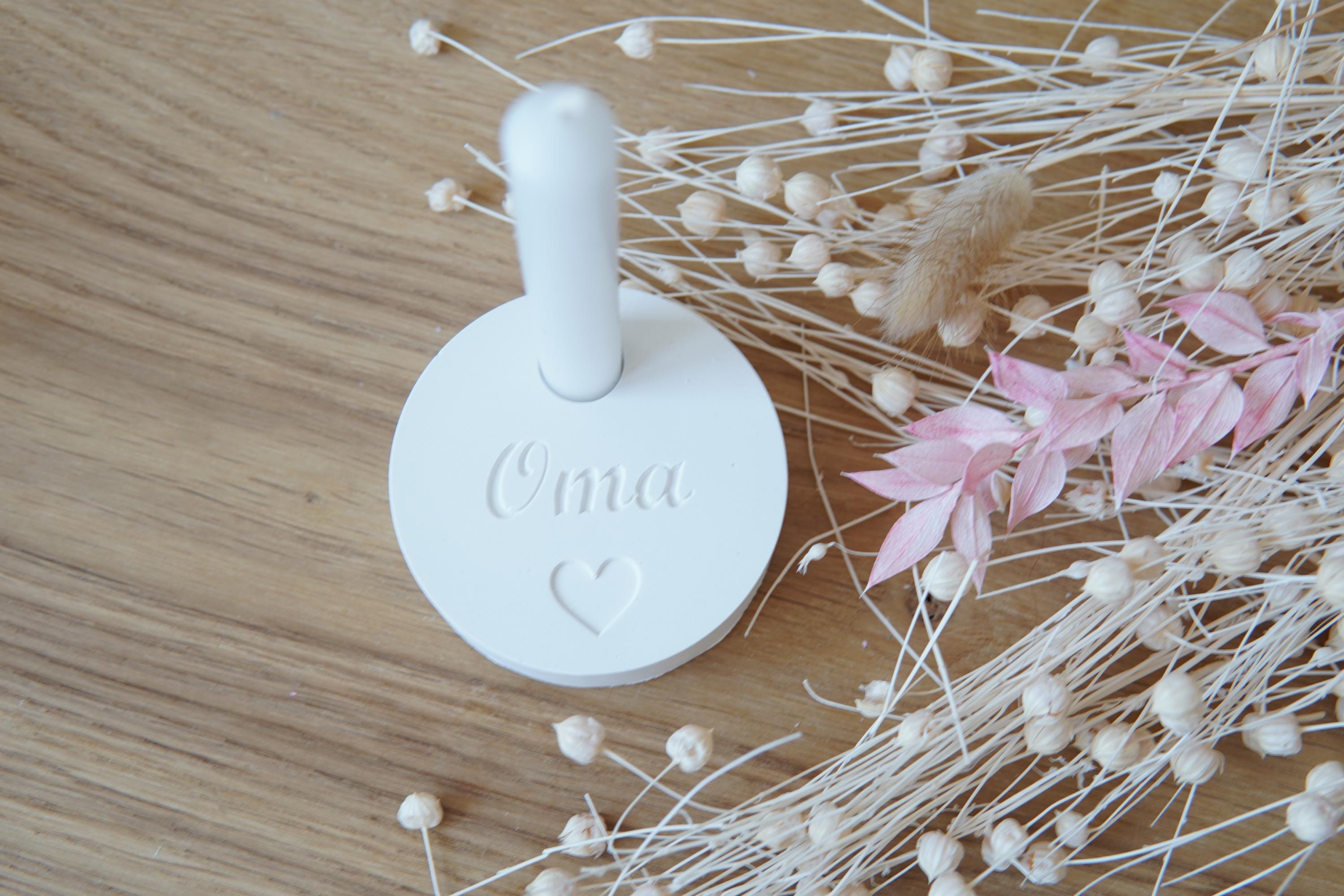 Silikon - Gießform - Baumstabkerzenteller "Oma" -