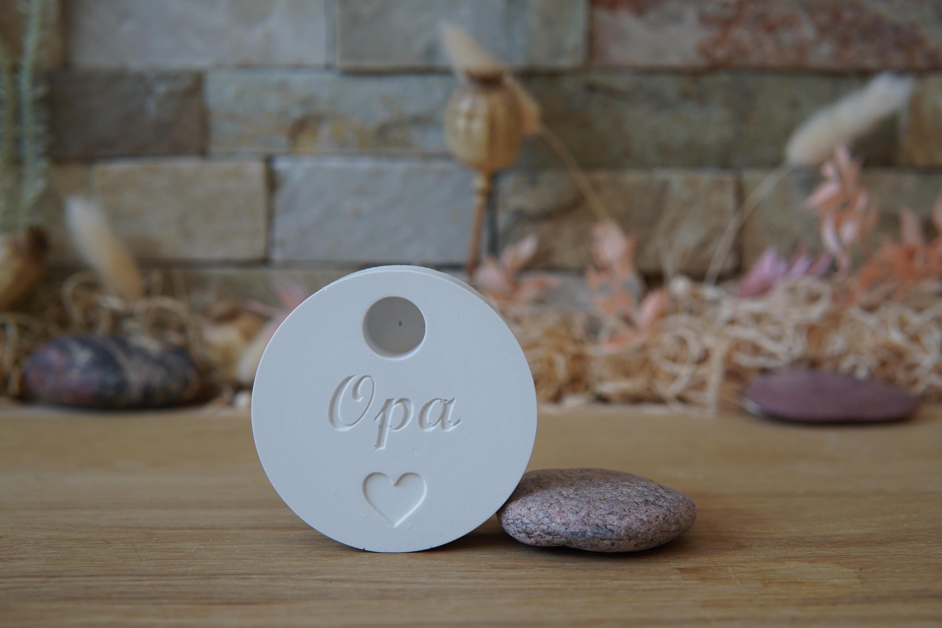 Silikon - Gießform - Baumstabkerzenteller "Opa" -