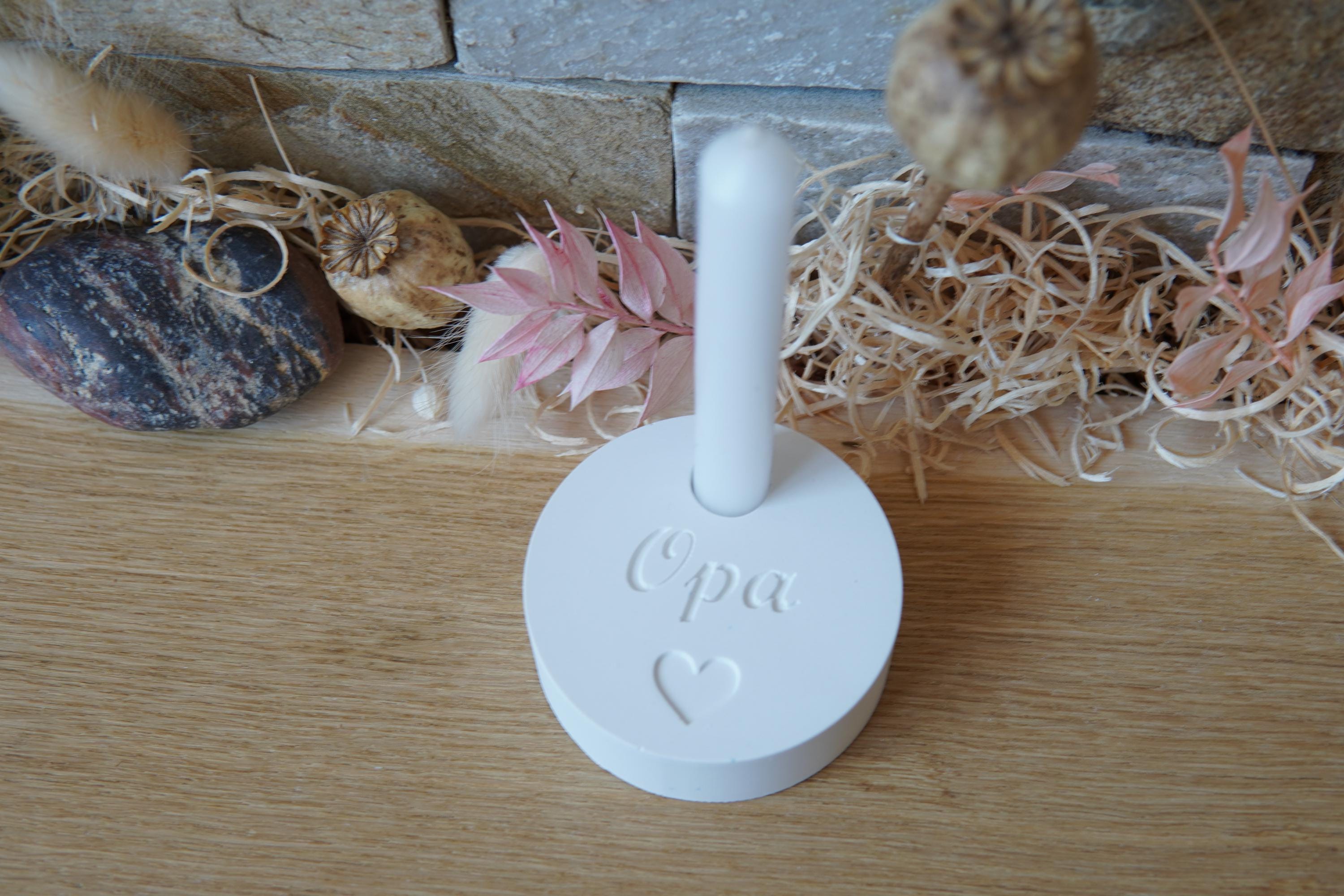 Silikon - Gießform - Baumstabkerzenteller "Opa" -