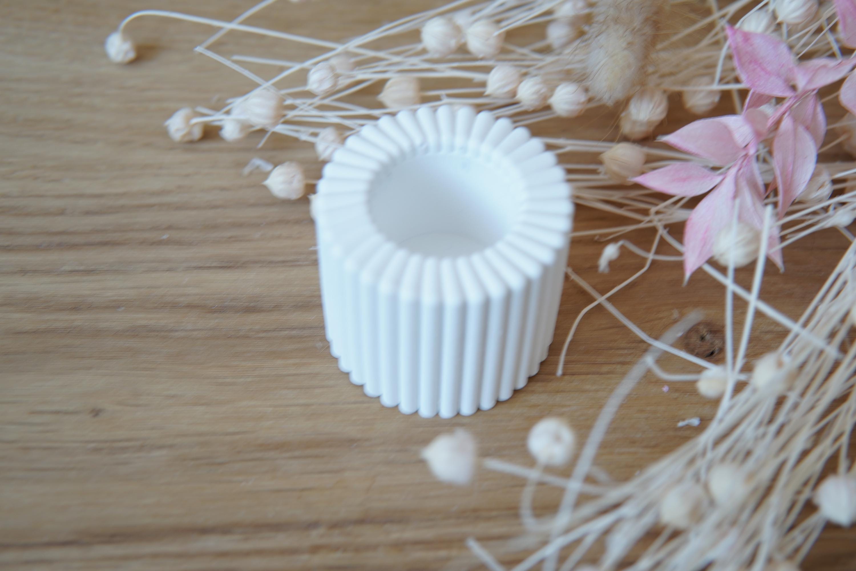 Silikon - Gießform - Stabkerzenhalter mit Rillen 2 -