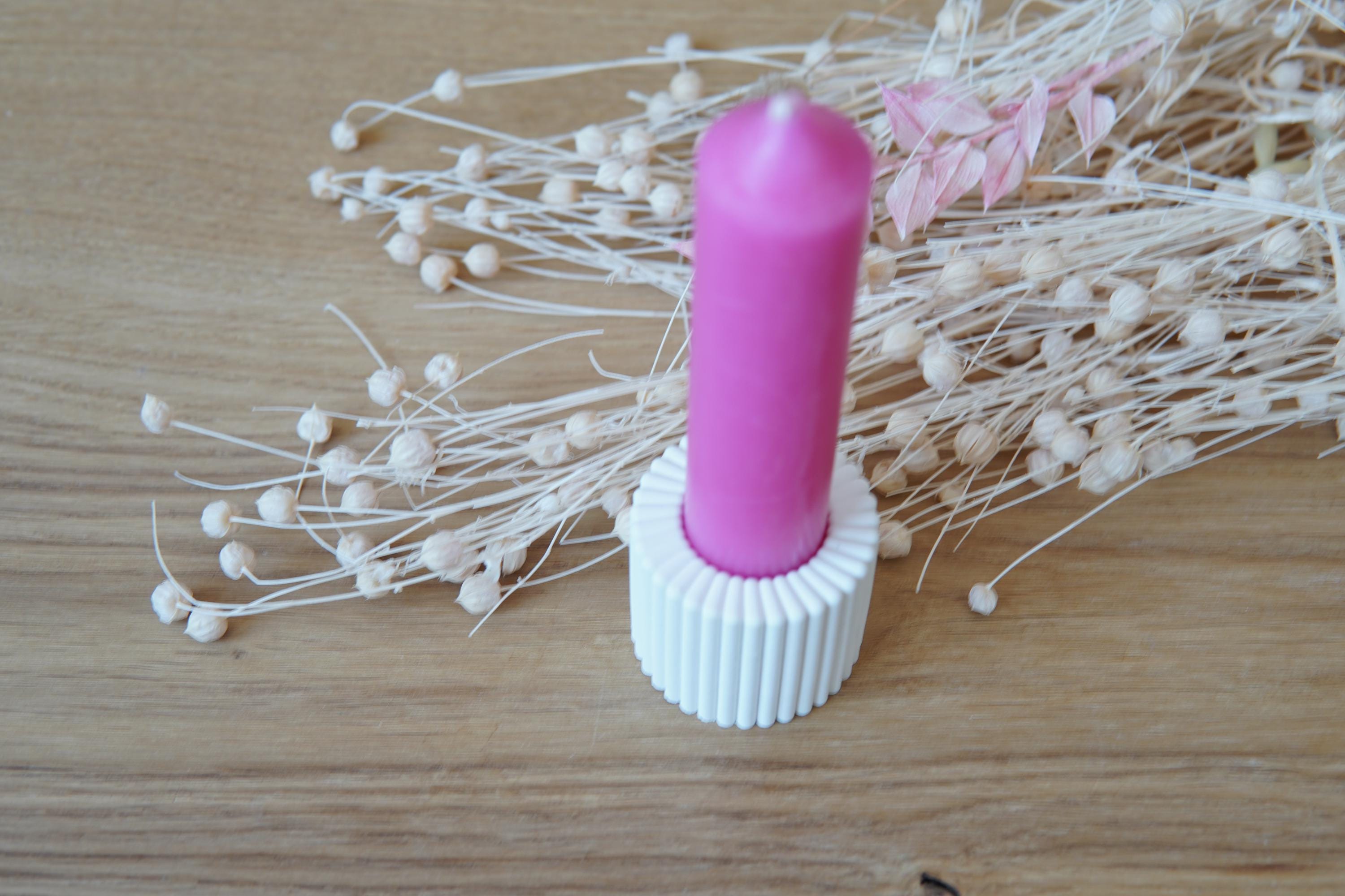 Silikon - Gießform - Stabkerzenhalter mit Rillen 2 -