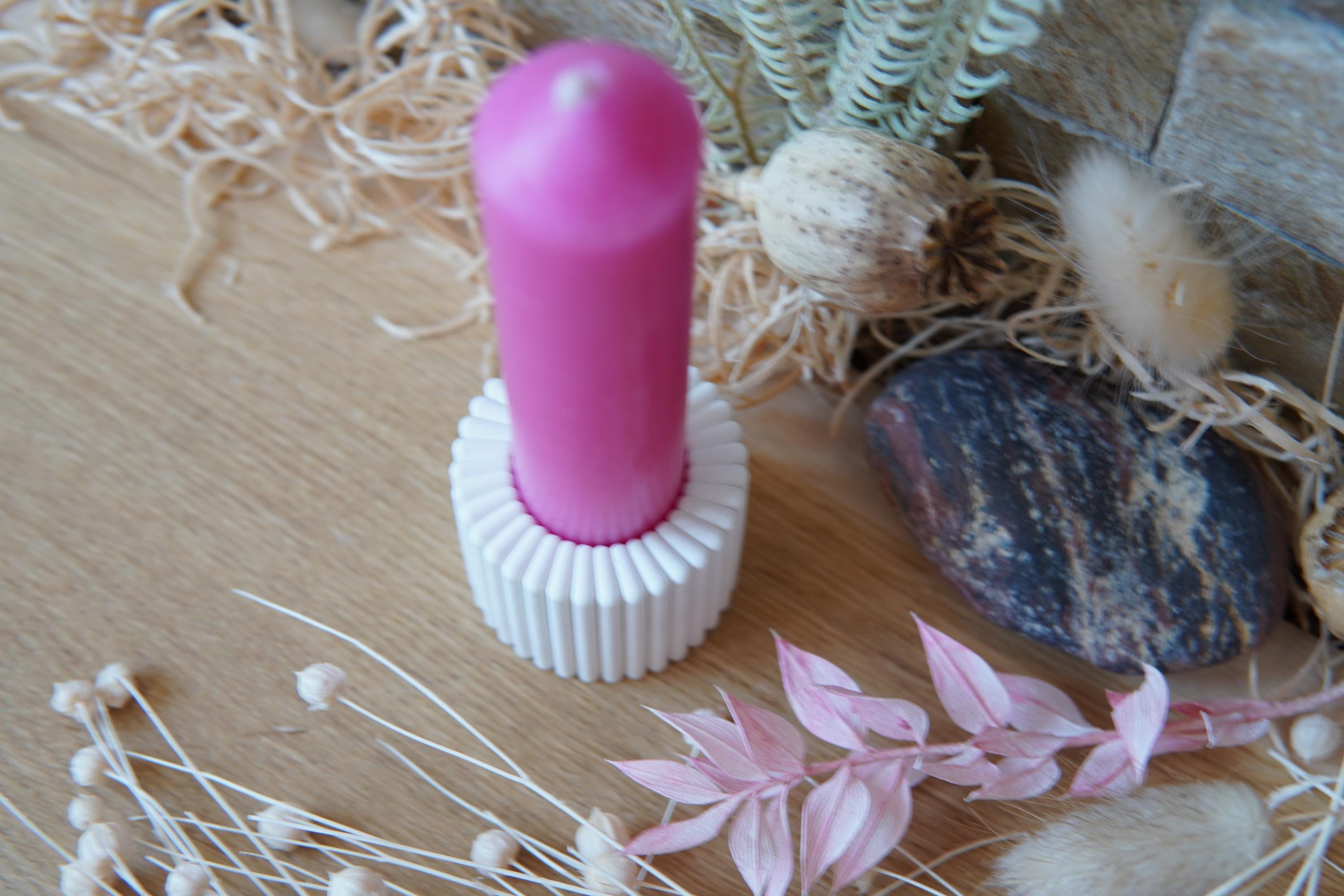 Silikon - Gießform - Stabkerzenhalter mit Rillen 2 -