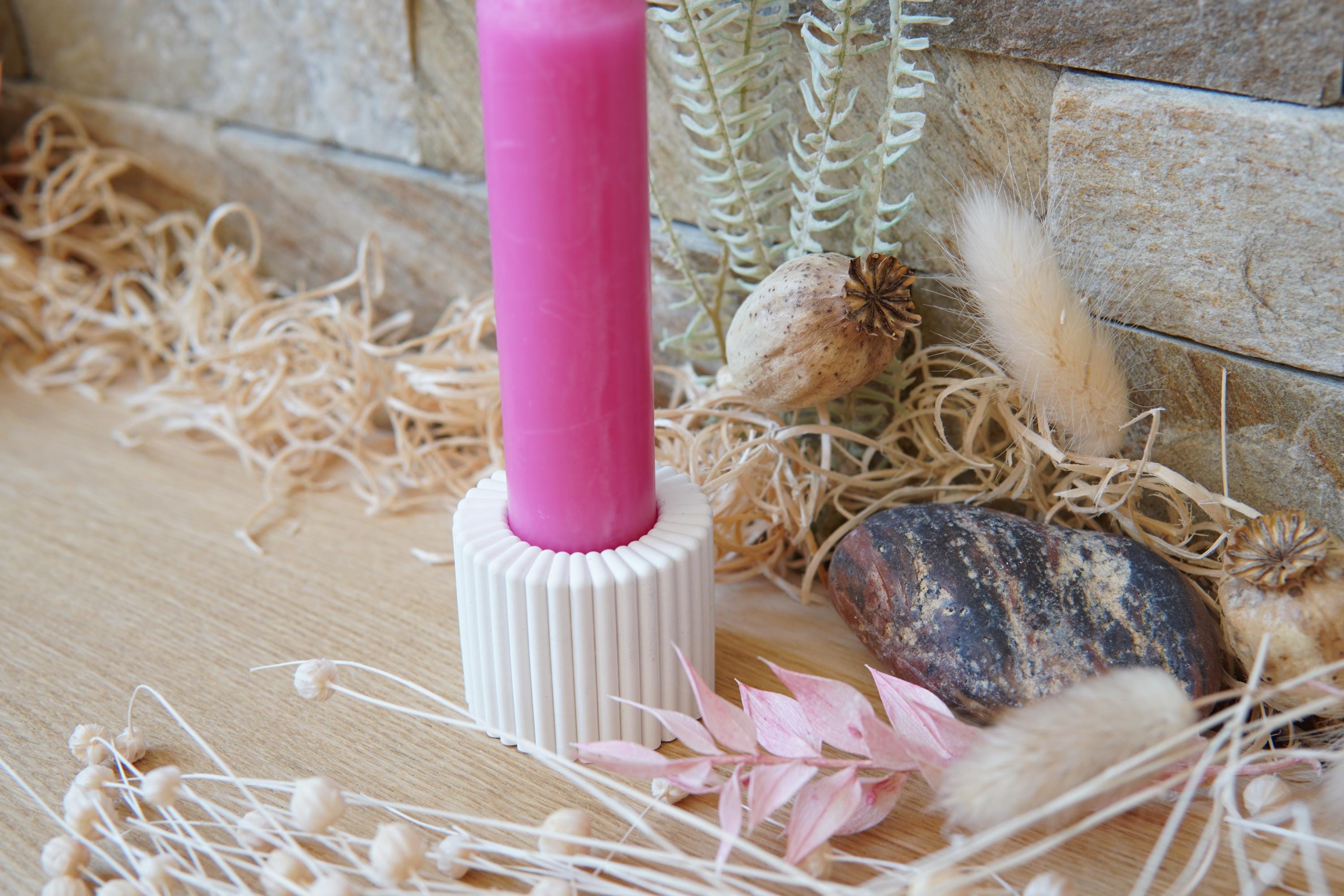 Silikon - Gießform - Stabkerzenhalter mit Rillen 2 -