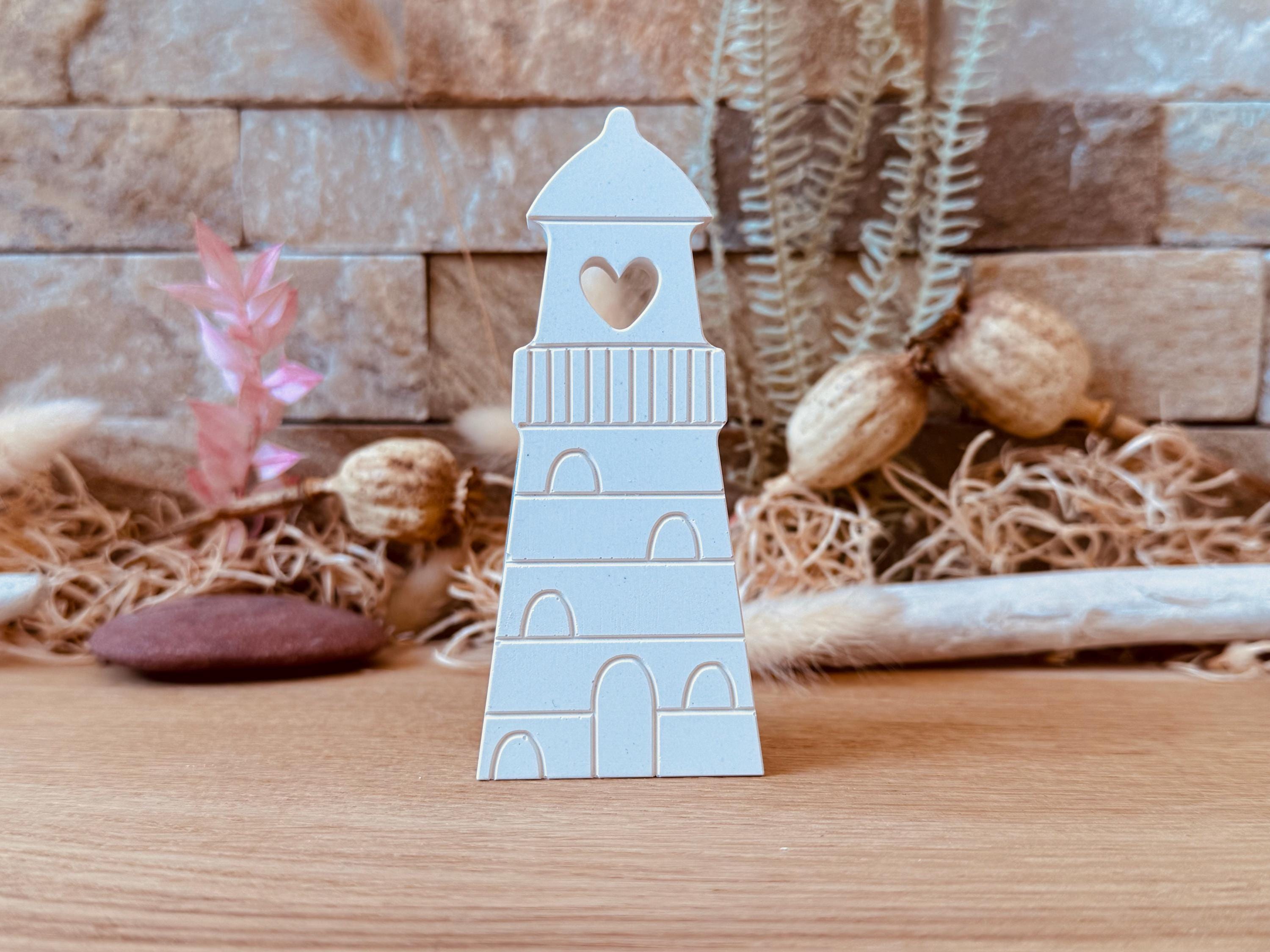 Silikon - Gießform - Leuchtturm mit Herz -