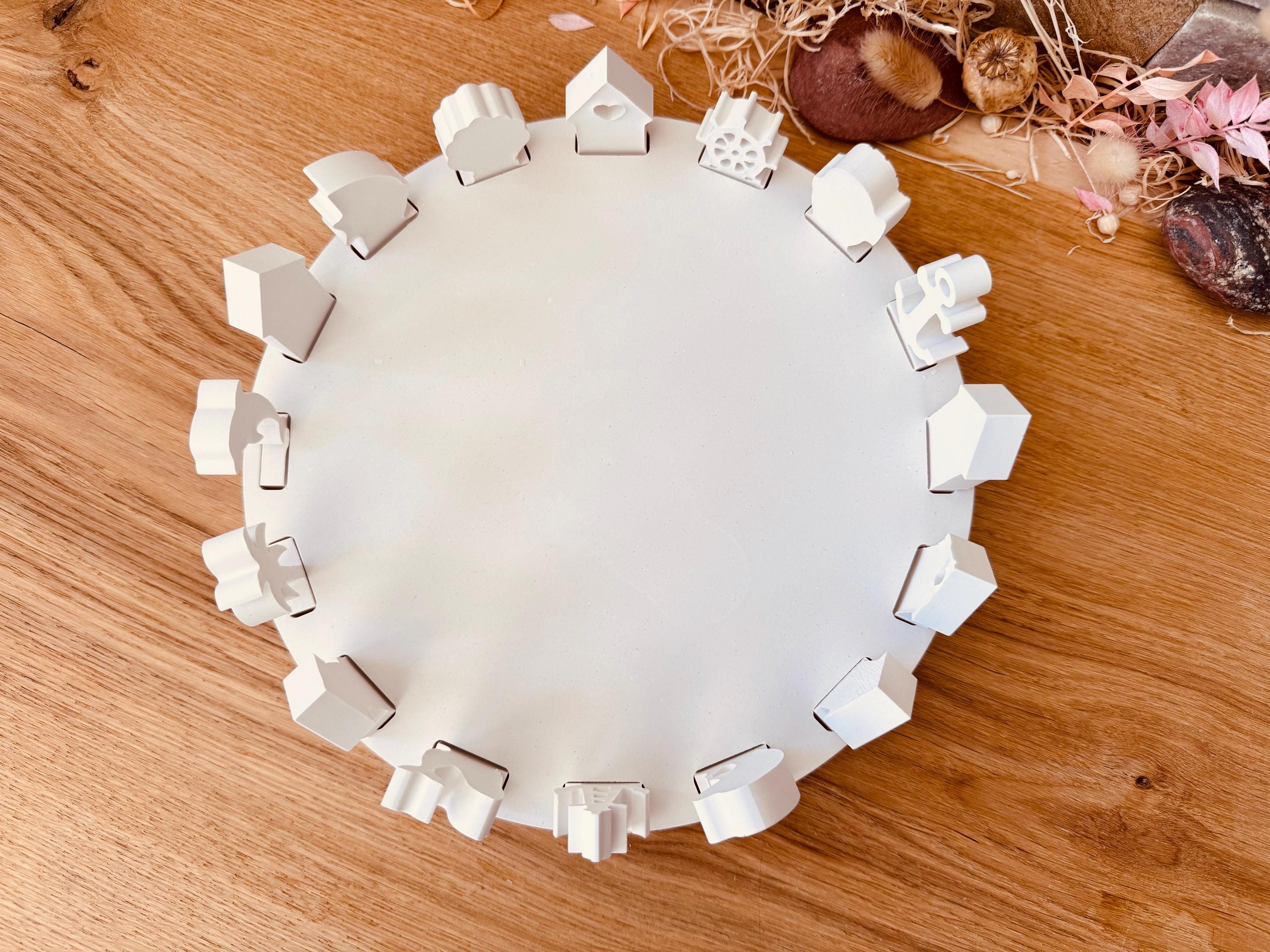 Silikon - Gießform - Klötzchenhäuser Grundplatte 22cm - Klötzchen - Häuserkranz -