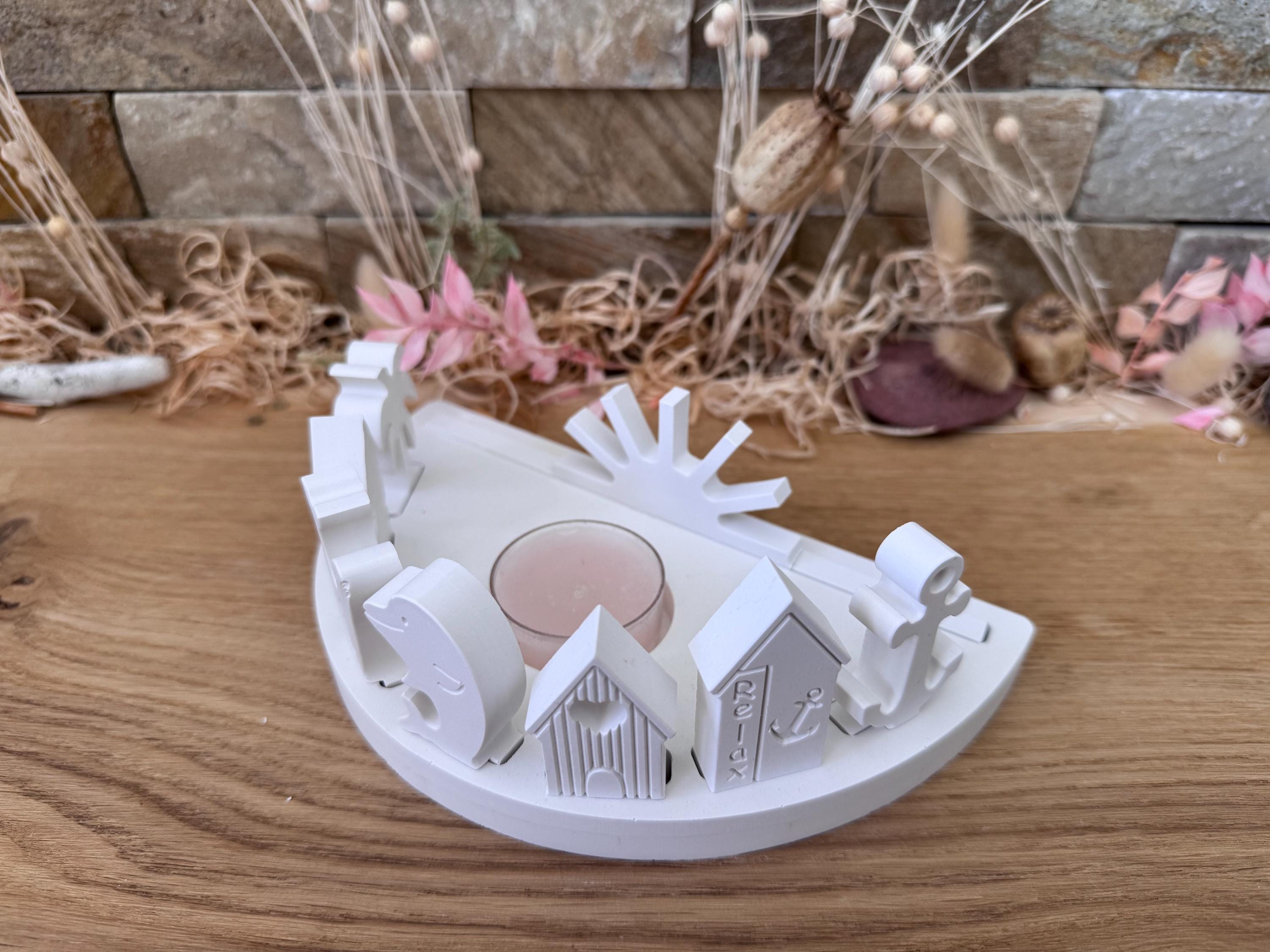 Silikon - Gießform - Klötzchenhäuser Grundplatte "Halbrund mit Schlitz - Klötzchen - Häuserkranz -