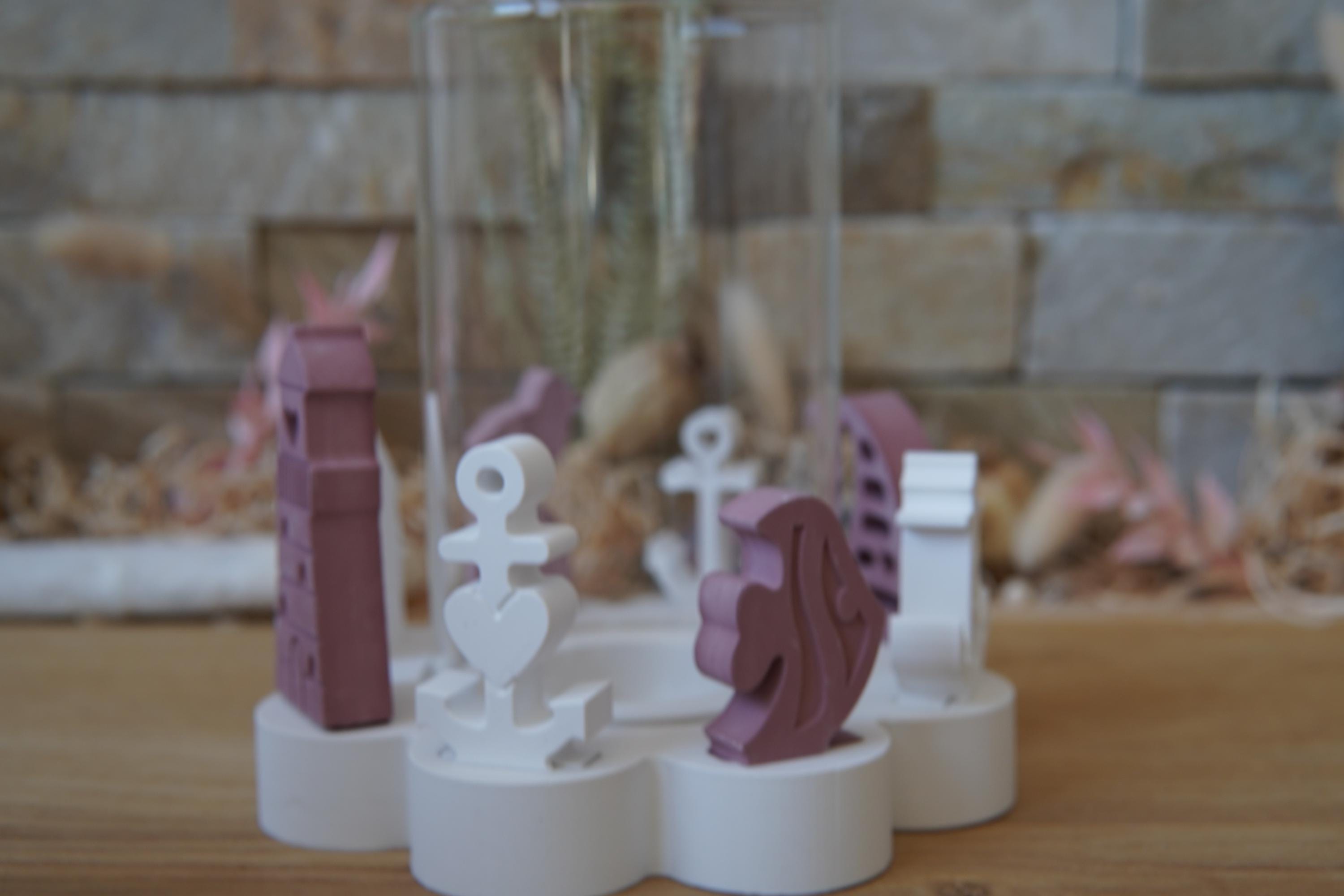 Silikon - Gießform - Klötzchenhäuser - Blumenwindlicht - Fackelhalter - Klötzchen - Häuserkranz -