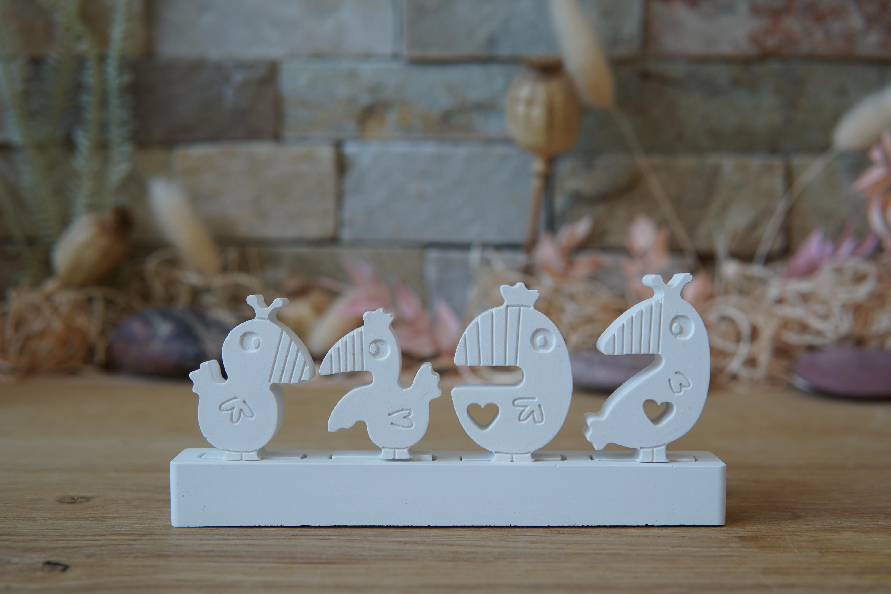 Silikon - Gießform - Klötzchenhäuser - Papagei - Klötzchen - Häuserkranz -