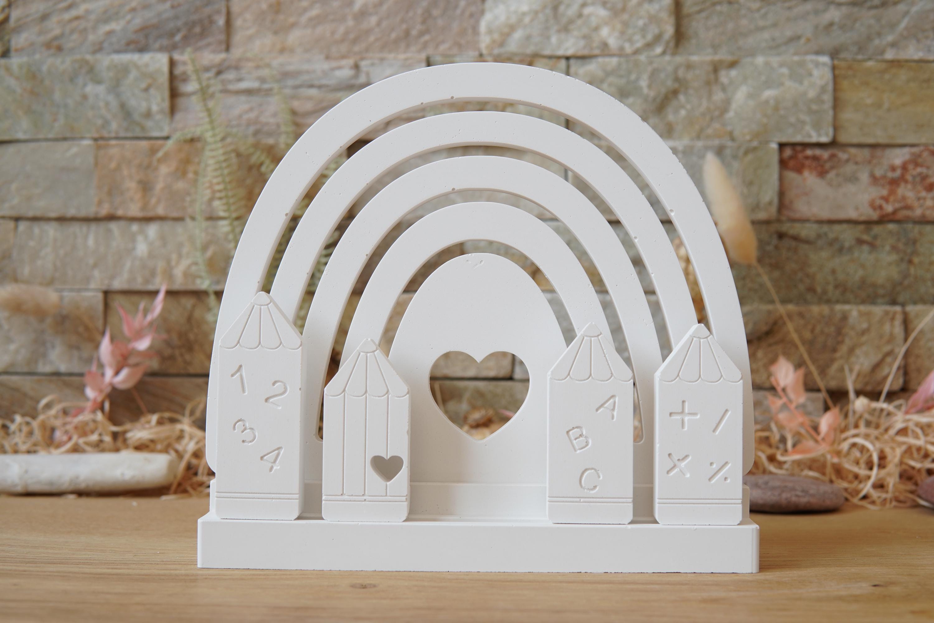 Silikon - Gießform - Klötzchenhäuser - Stifte - Einschulung - Klötzchen - Häuserkranz -