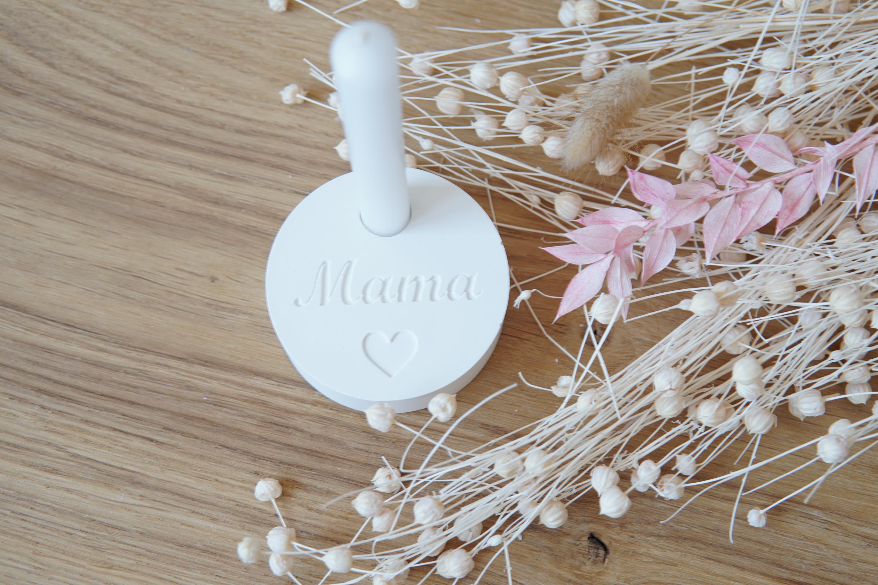 Silikon - Gießform - Baumstabkerzenteller "Mama" -