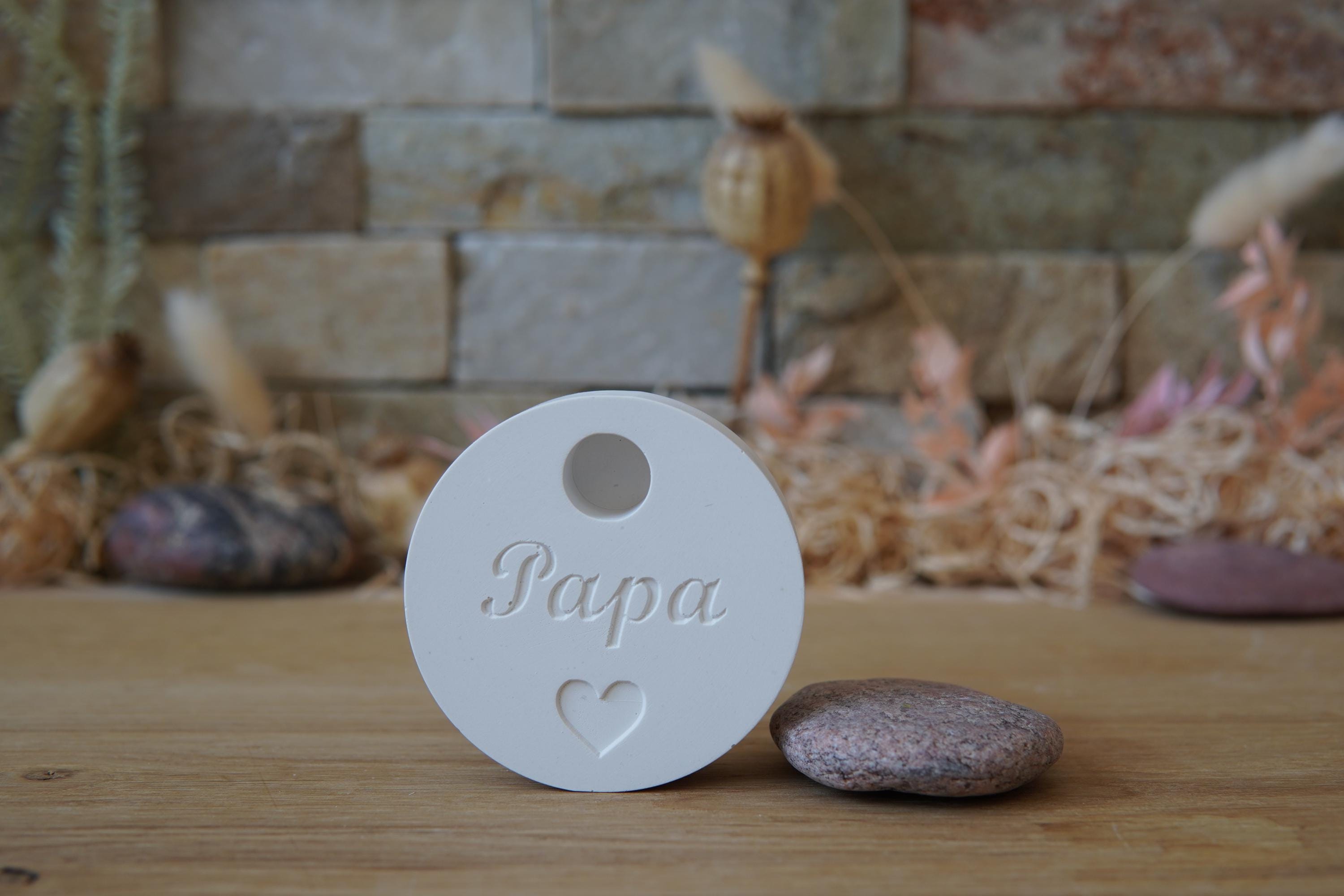 Silikon - Gießform - Baumstabkerzenteller "Papa" -