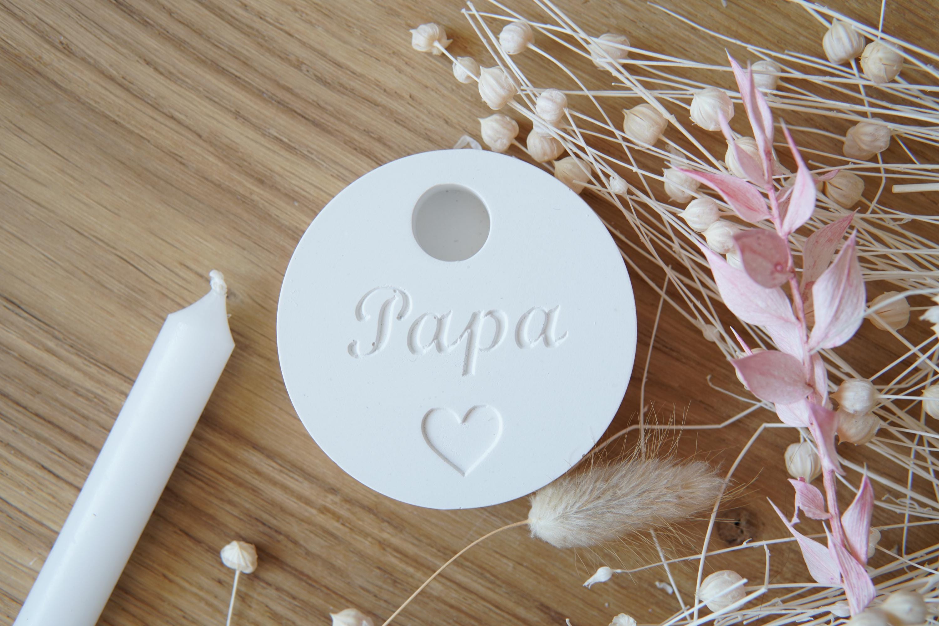 Silikon - Gießform - Baumstabkerzenteller "Papa" -