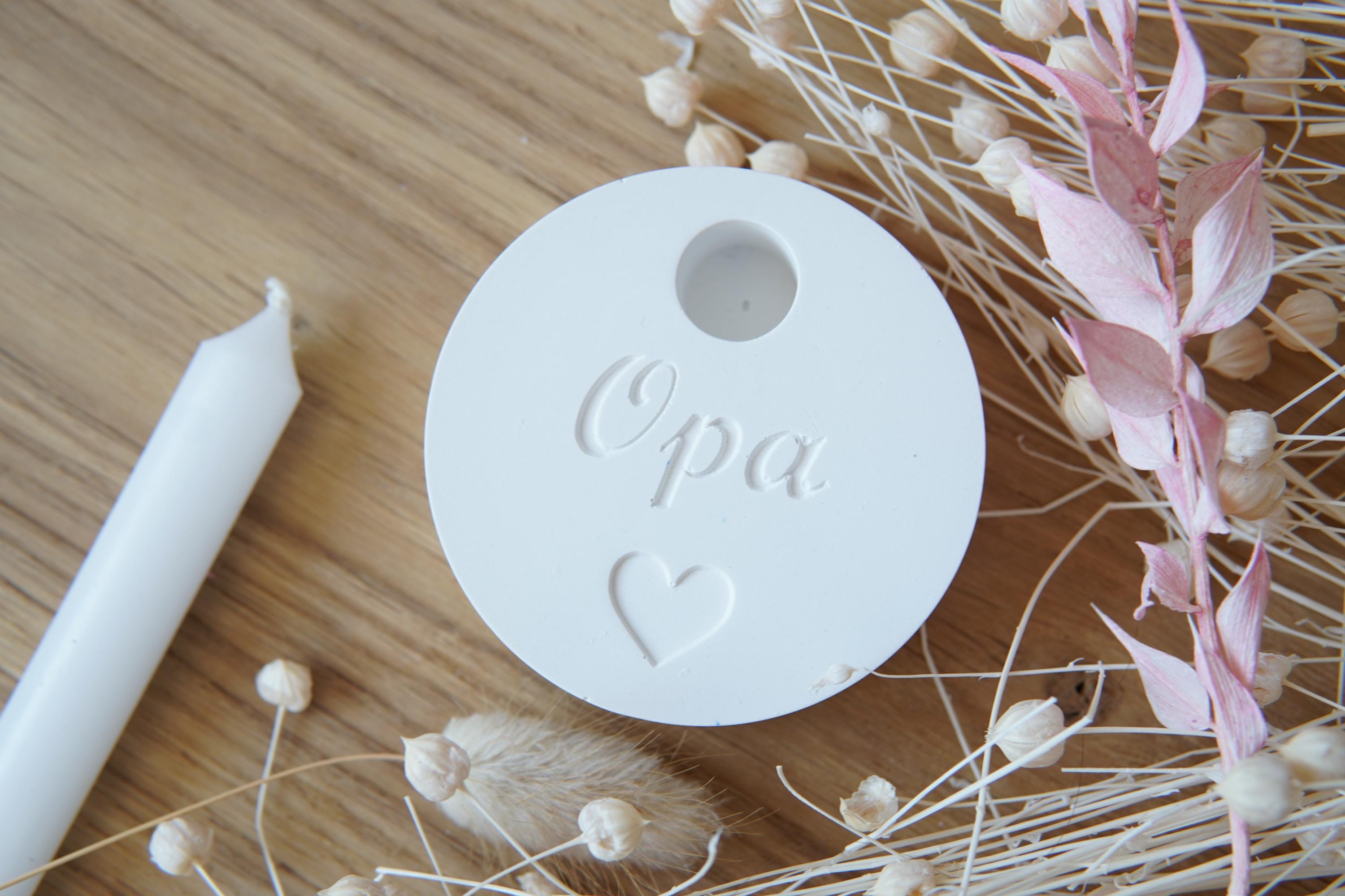 Silikon - Gießform - Baumstabkerzenteller "Opa" -