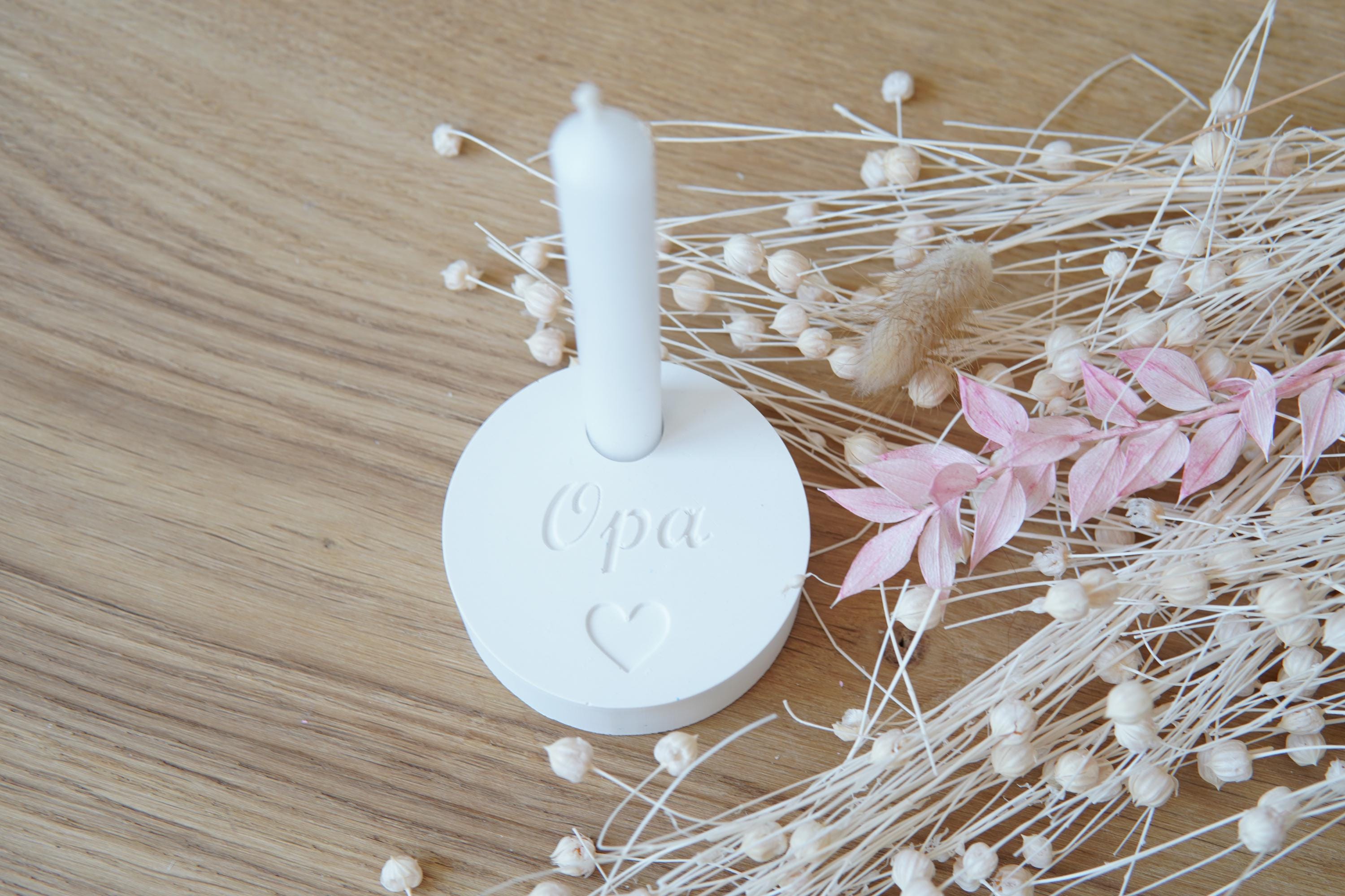 Silikon - Gießform - Baumstabkerzenteller "Opa" -