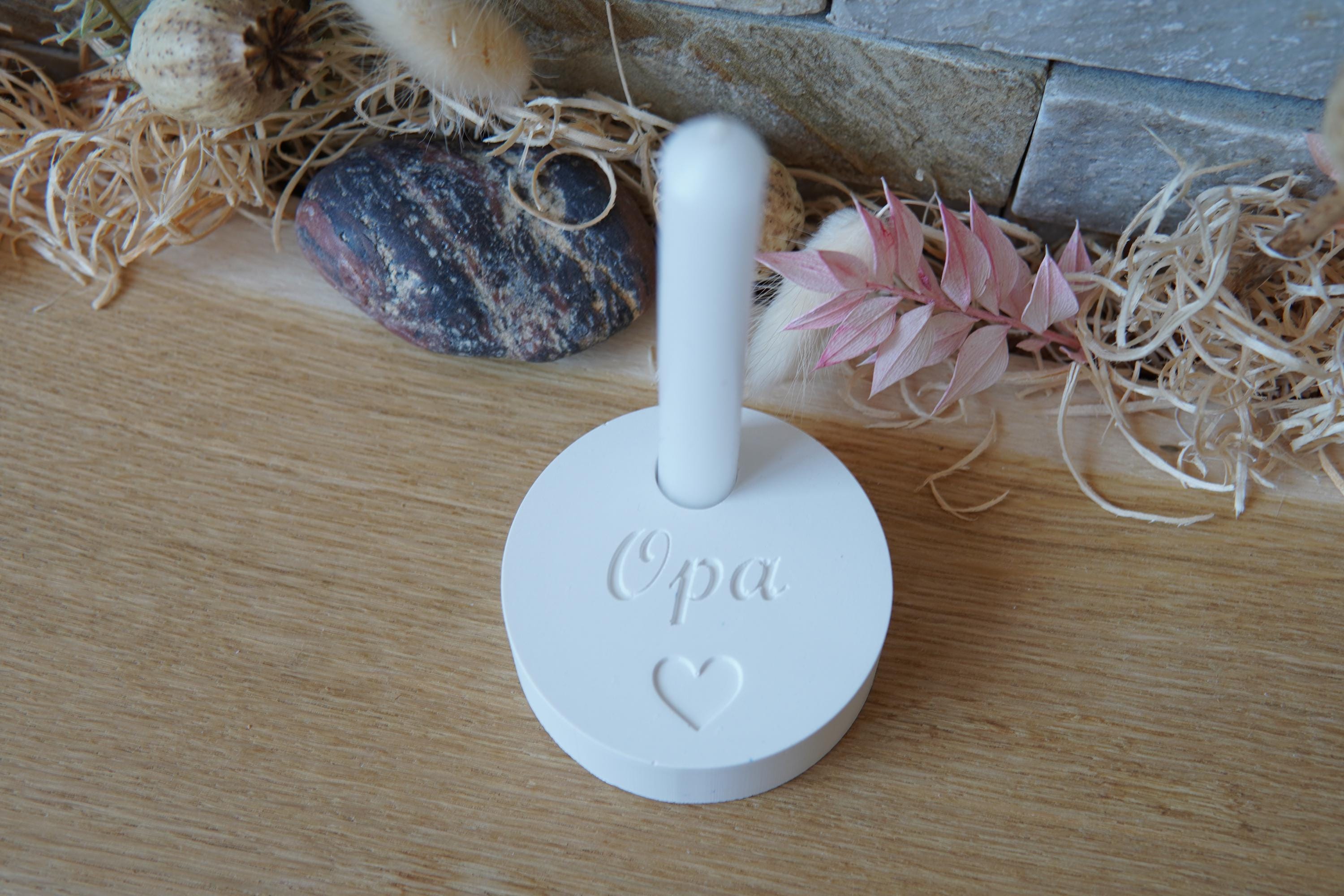 Silikon - Gießform - Baumstabkerzenteller "Opa" -