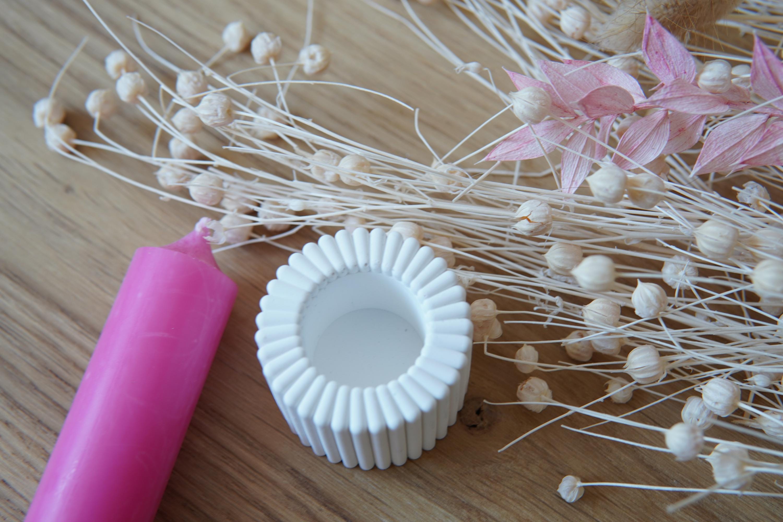 Silikon - Gießform - Stabkerzenhalter mit Rillen 2 -