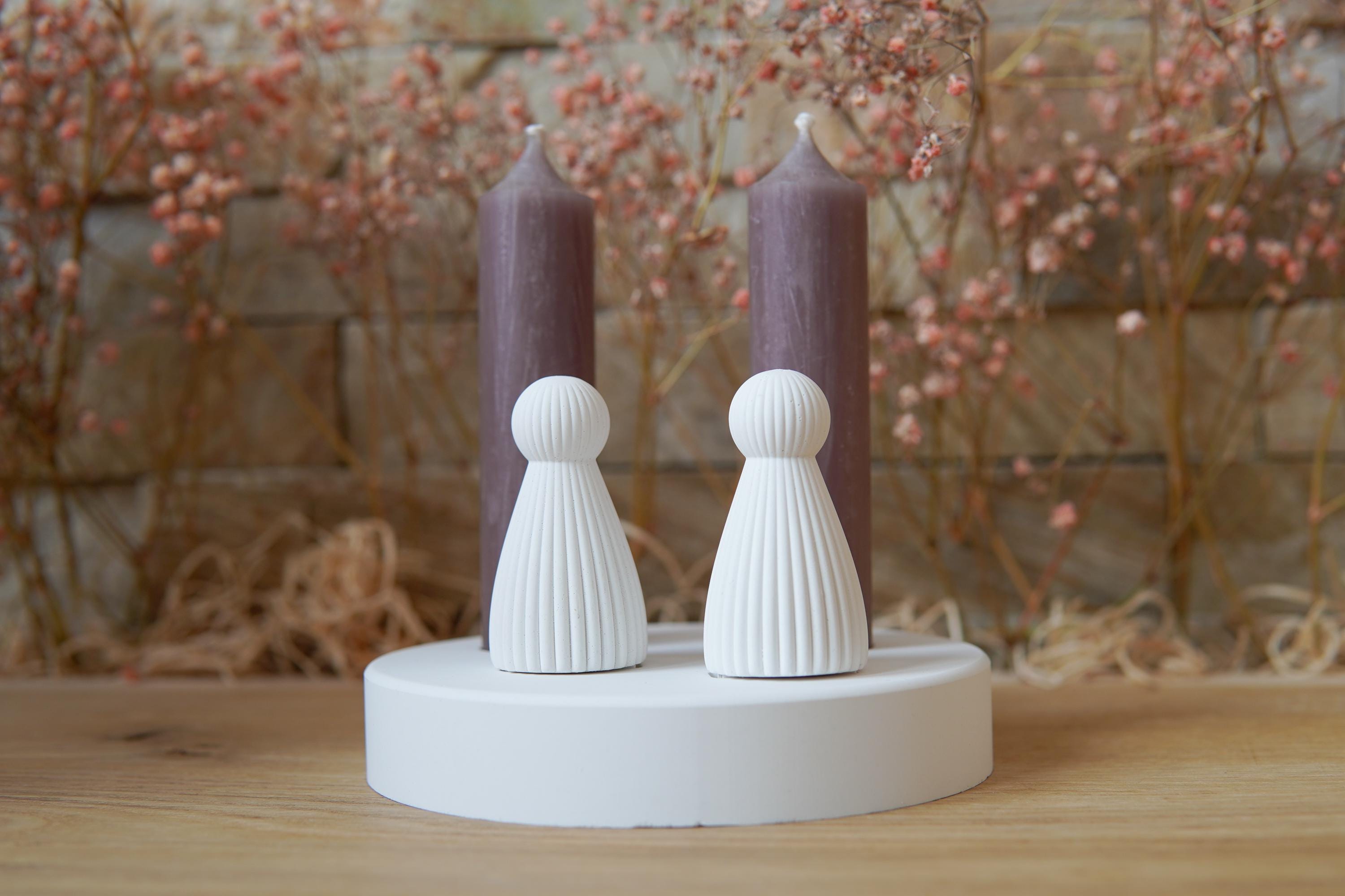 Silikon - Gießform -Schutzengel mit Rillen - Engel - Stecksystem - Klötzchen - Häuserkranz -