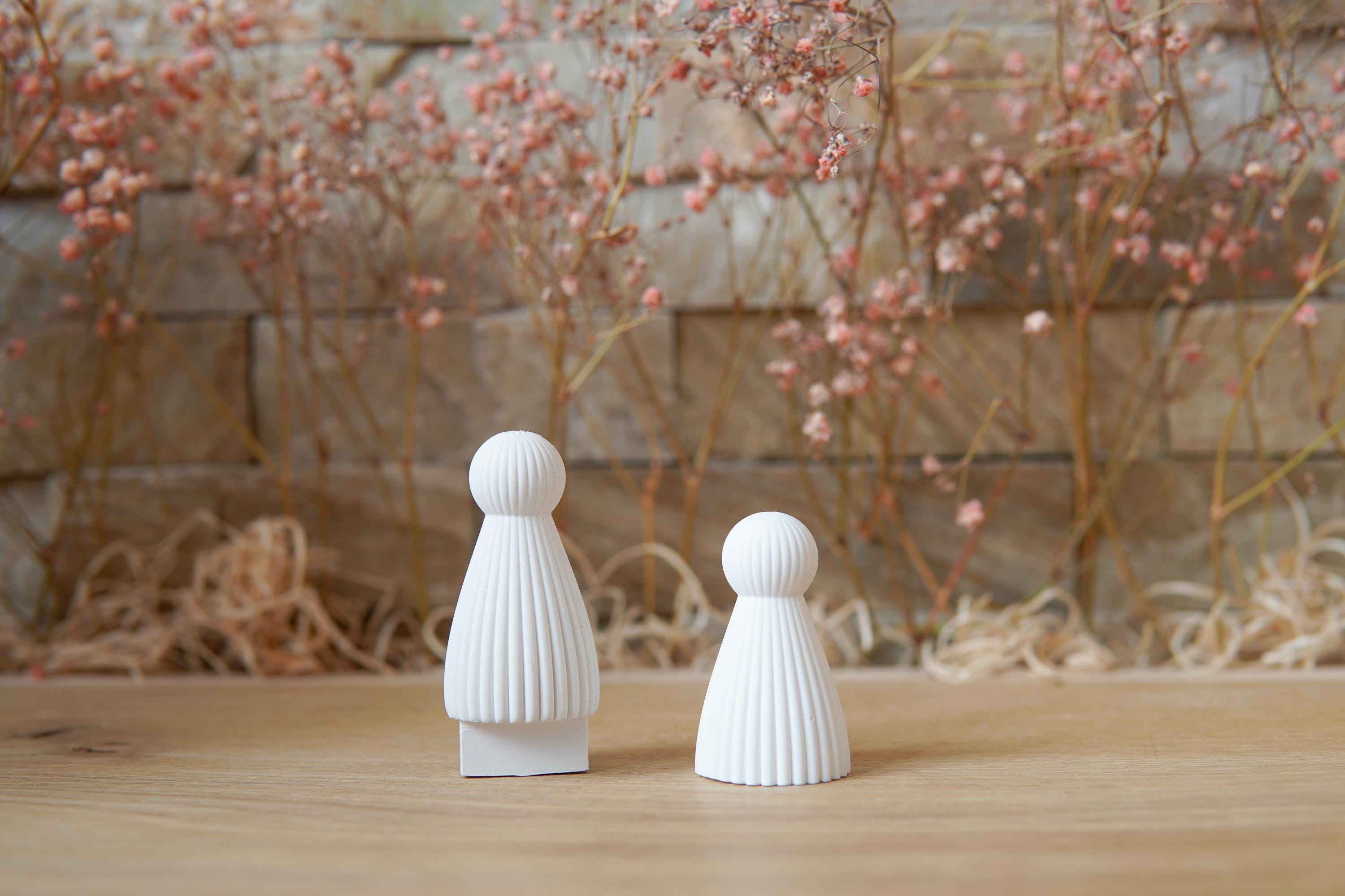 Silikon - Gießform -Schutzengel mit Rillen - Engel - Stecksystem - Klötzchen - Häuserkranz -