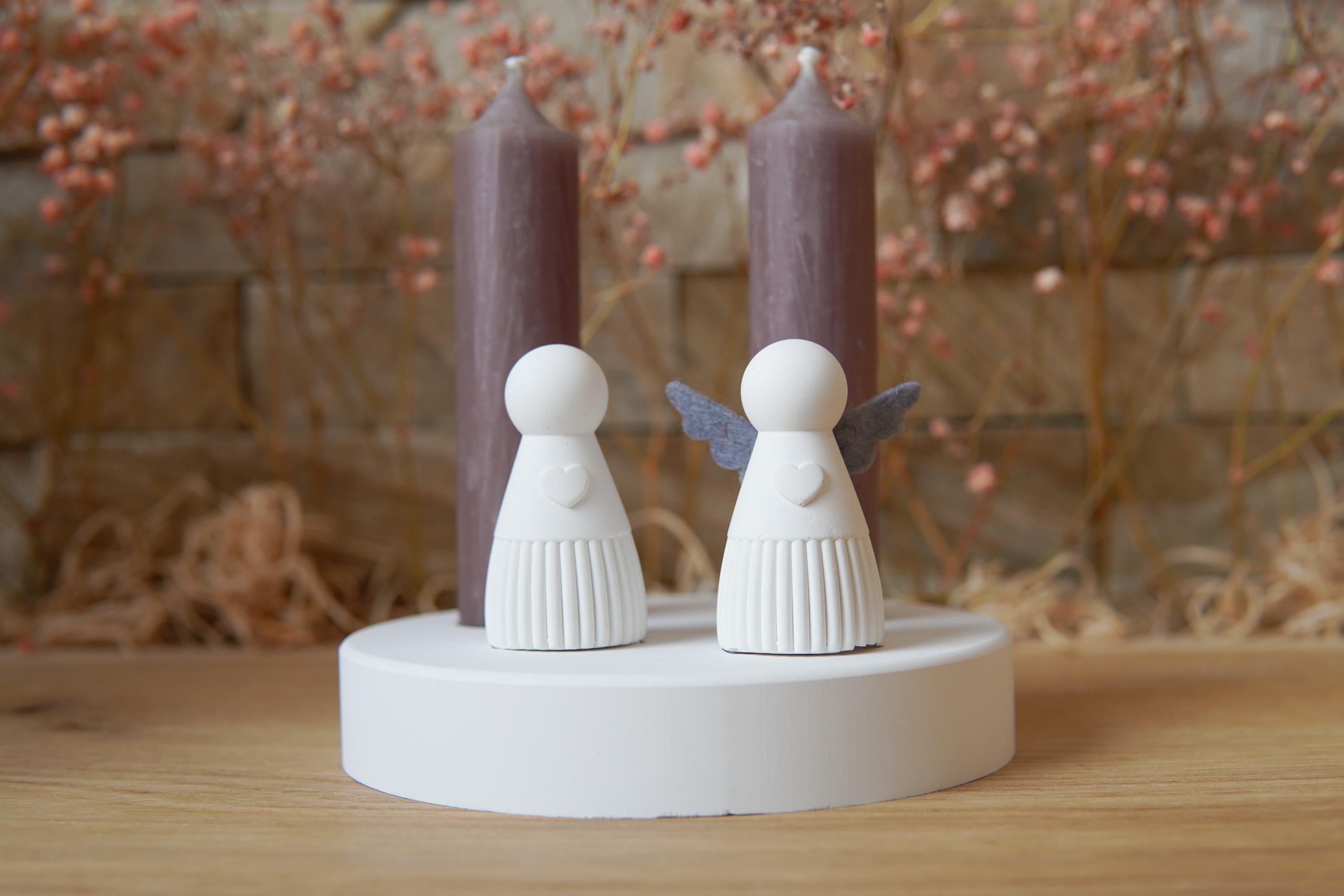 Silikon - Gießform -Schutzengel mit Rillen unten - Engel - Stecksystem - Klötzchen - Häuserkranz -