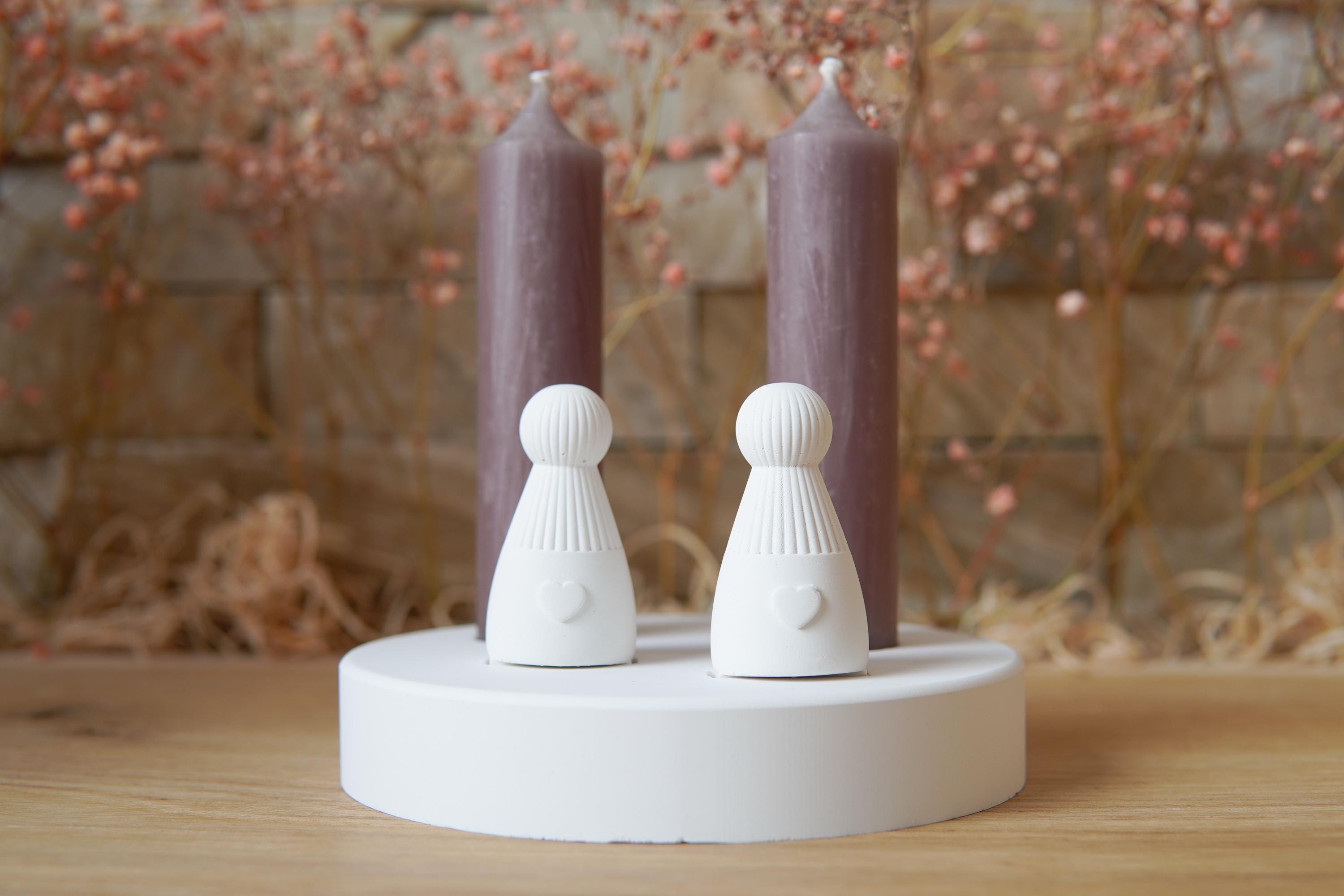 Silikon - Gießform -Schutzengel mit Rillen oben - Engel - Stecksystem - Klötzchen - Häuserkranz -