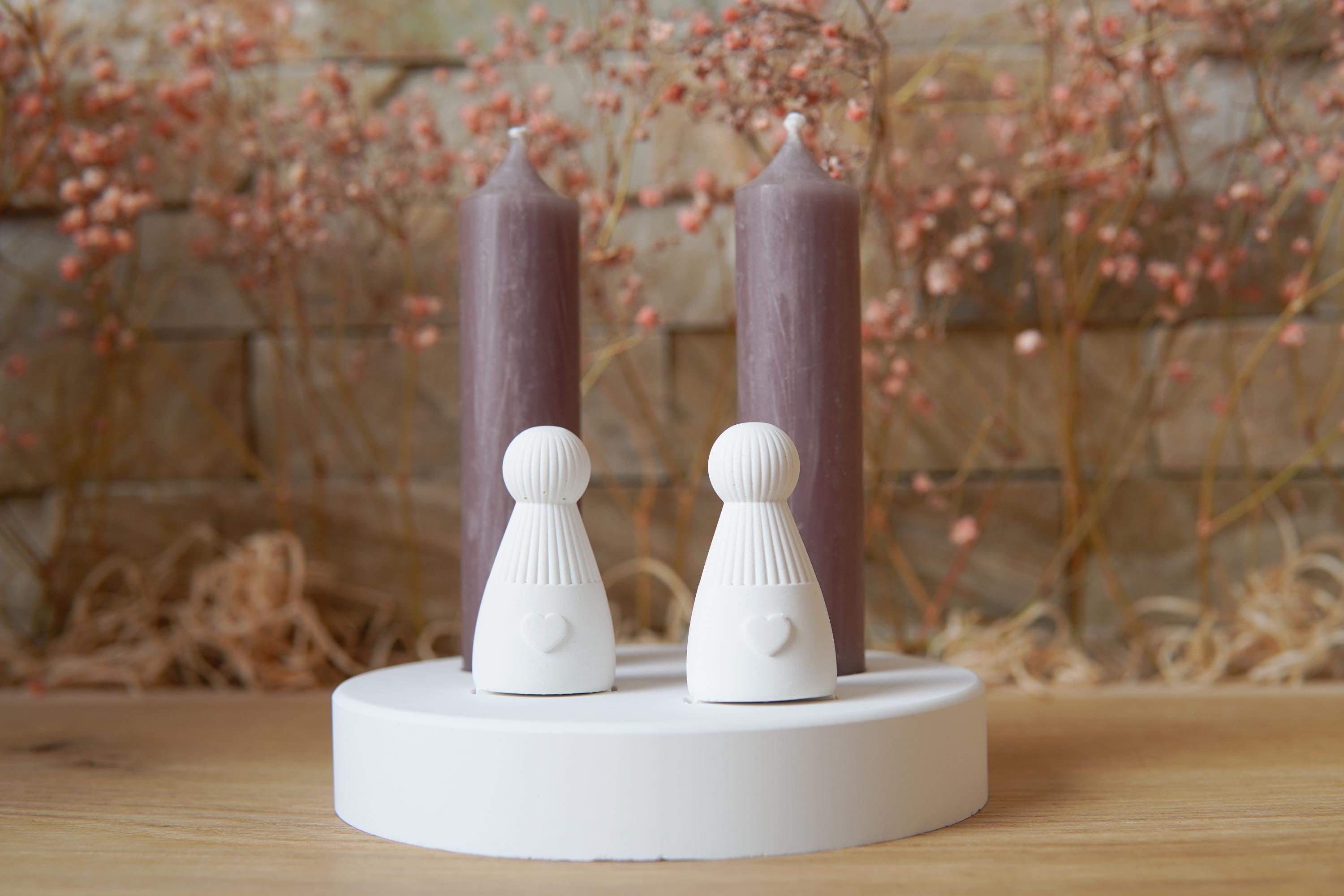 Silikon - Gießform -Schutzengel mit Rillen oben - Engel - Stecksystem - Klötzchen - Häuserkranz -