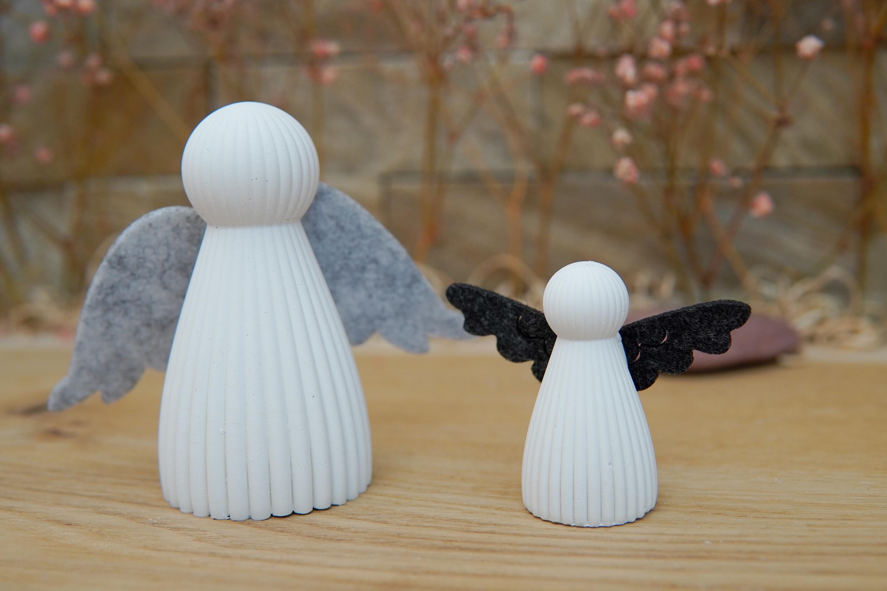 Silikon - Gießform -Schutzengel mit Rillen - Engel -