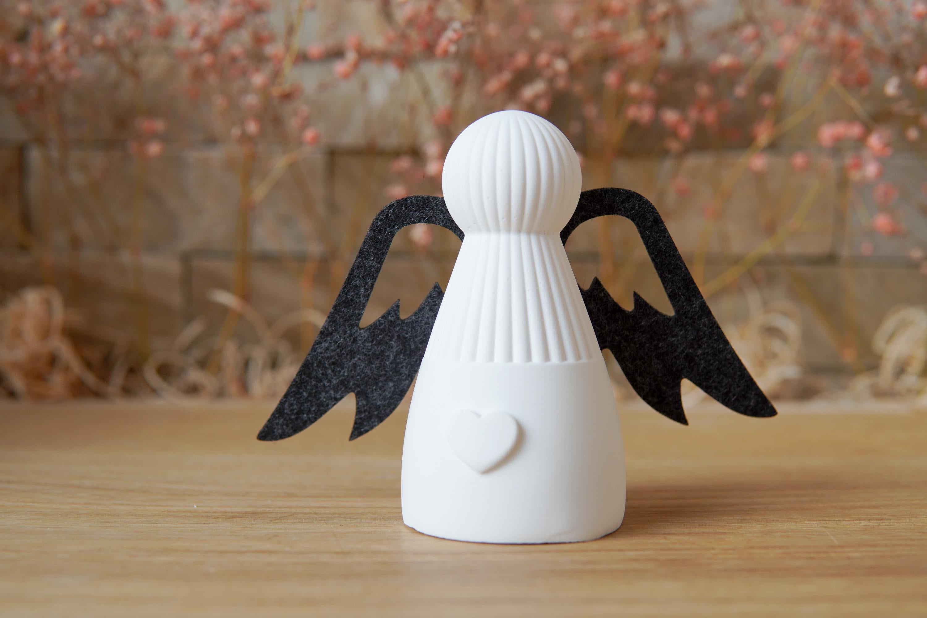 Silikon - Gießform -Schutzengel mit Rillen oben - Engel -