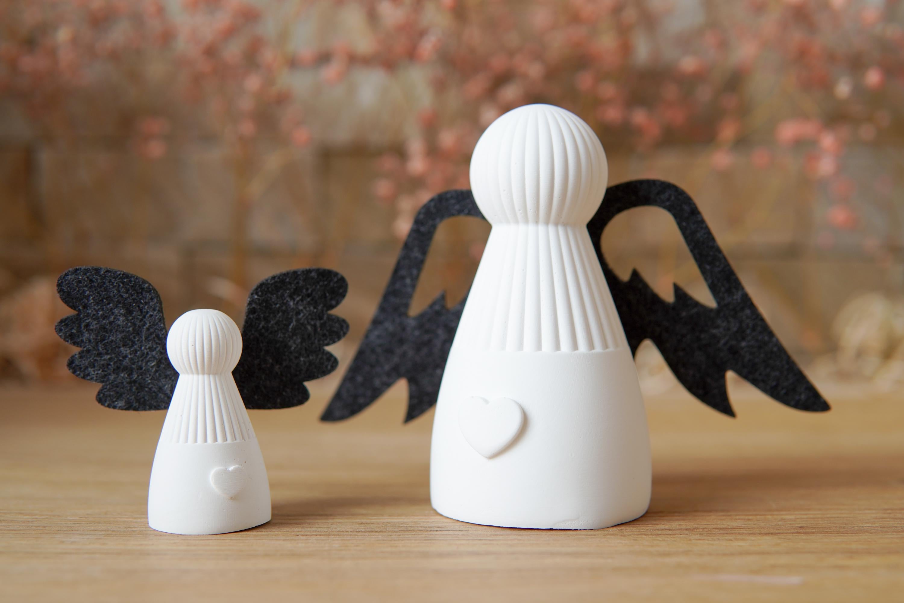 Silikon - Gießform -Schutzengel mit Rillen oben - Engel -