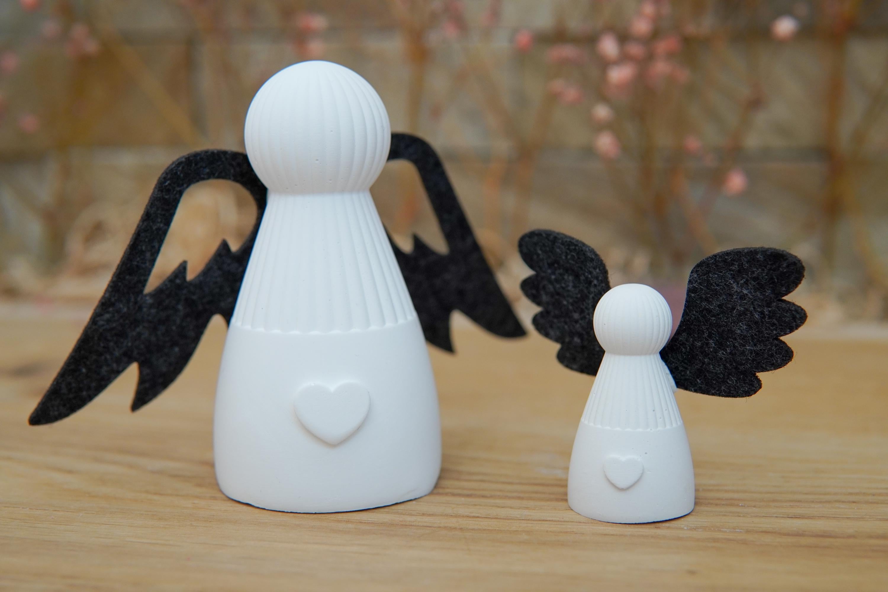 Silikon - Gießform -Schutzengel mit Rillen oben - Engel -