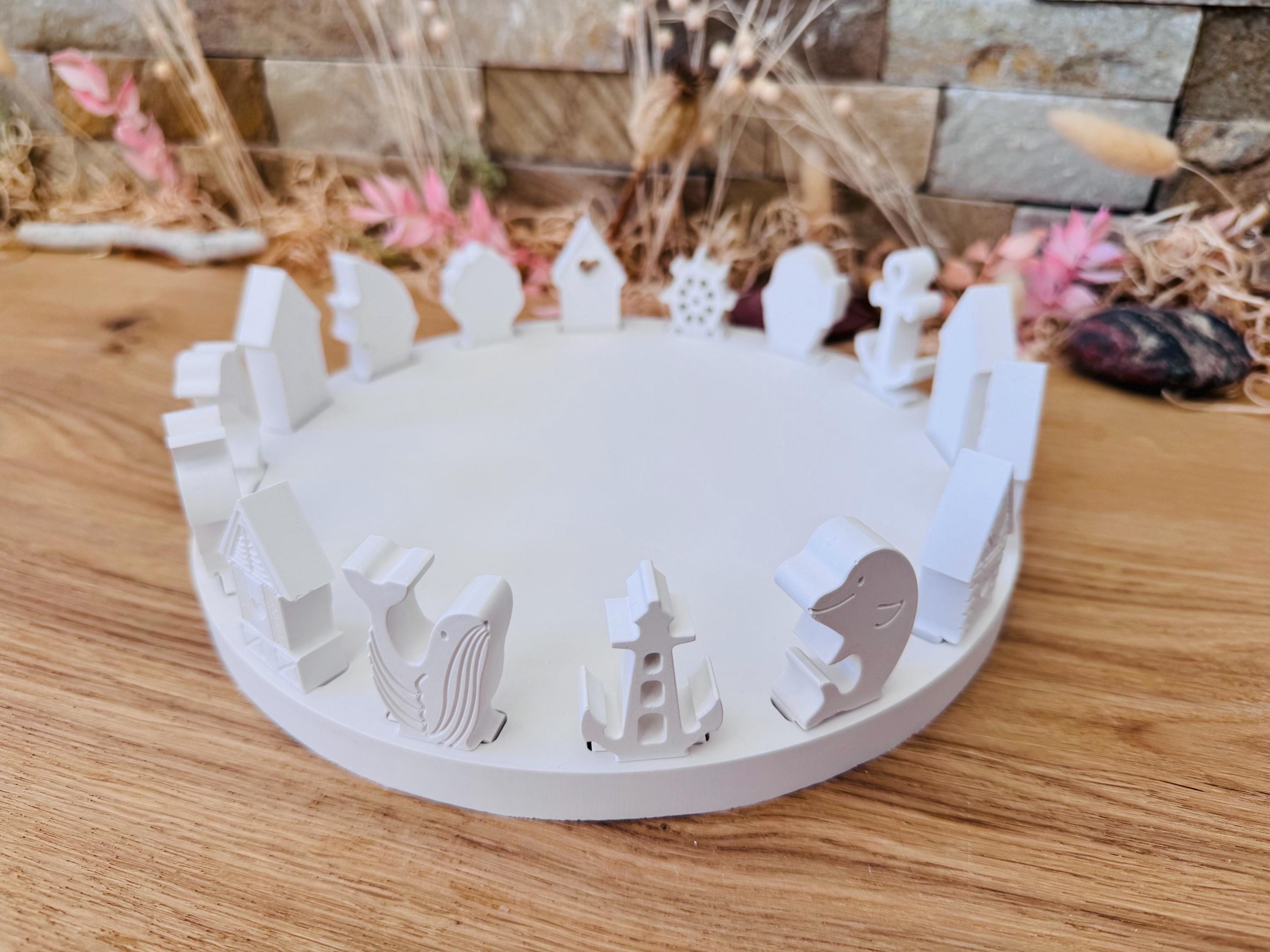 Silikon - Gießform - Klötzchenhäuser Grundplatte 22cm - Klötzchen - Häuserkranz -