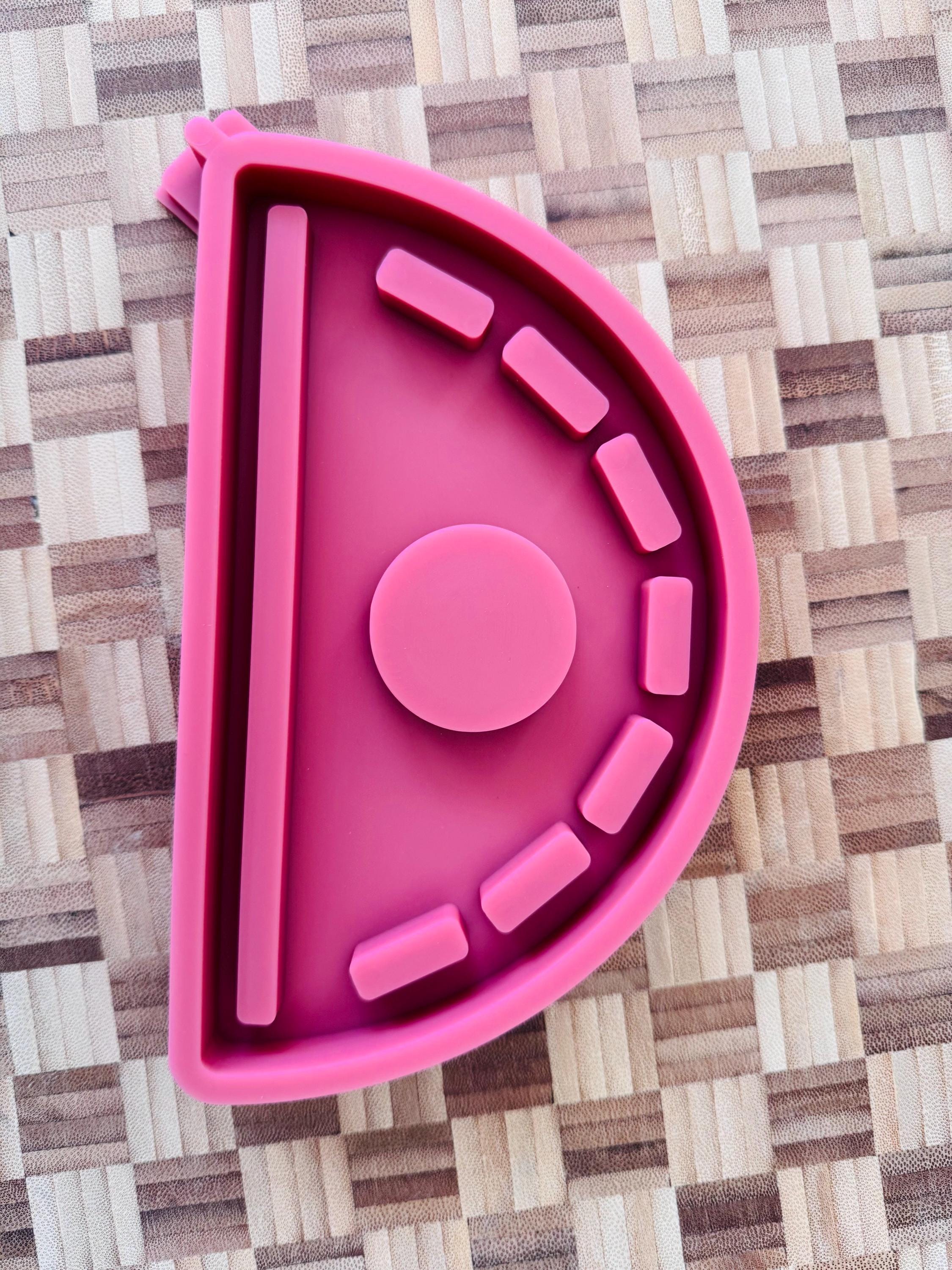 Silikon - Gießform - Klötzchenhäuser Grundplatte "Halbrund mit Schlitz - Klötzchen - Häuserkranz -