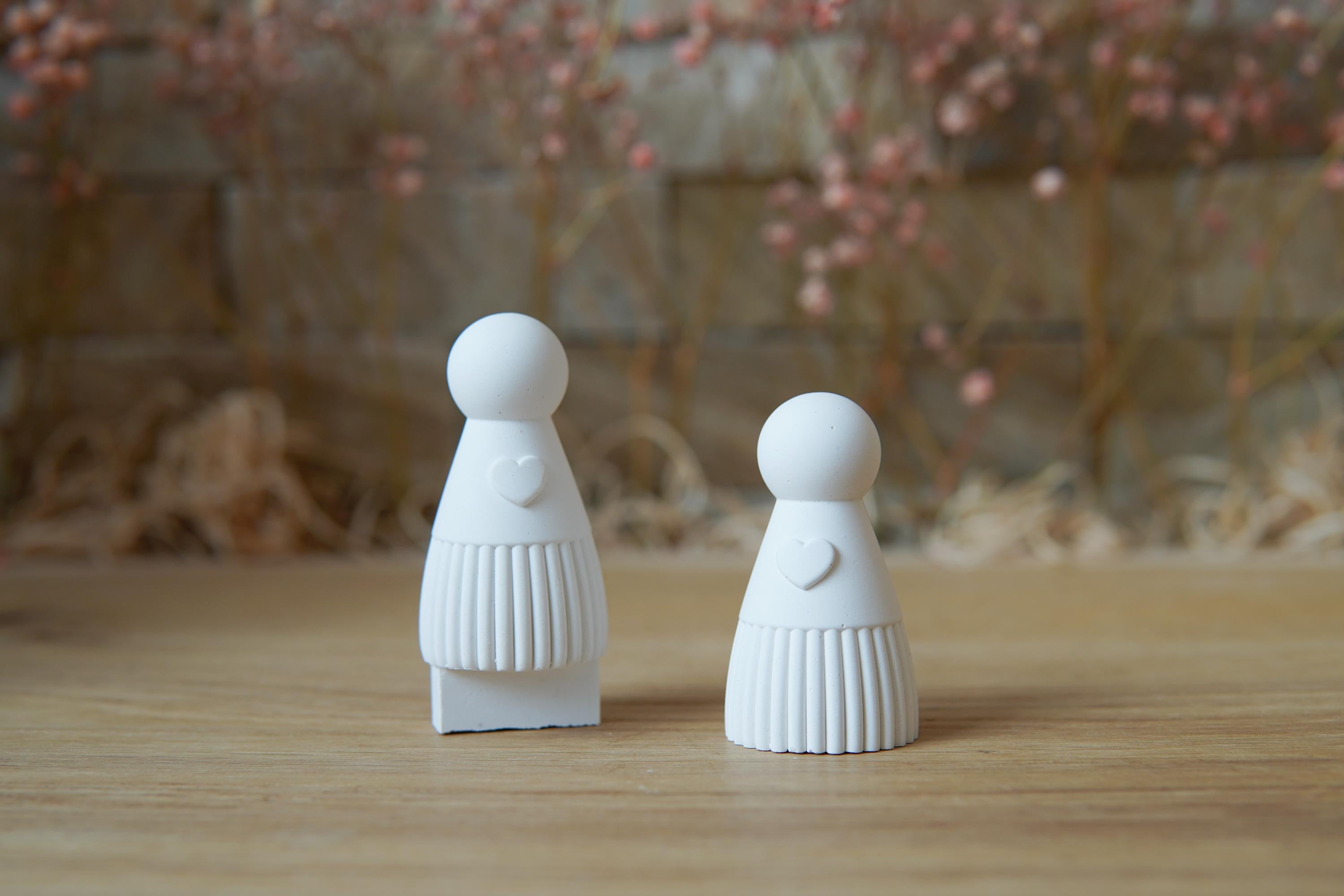 Silikon - Gießform -Schutzengel mit Rillen unten - Engel - Stecksystem - Klötzchen - Häuserkranz -