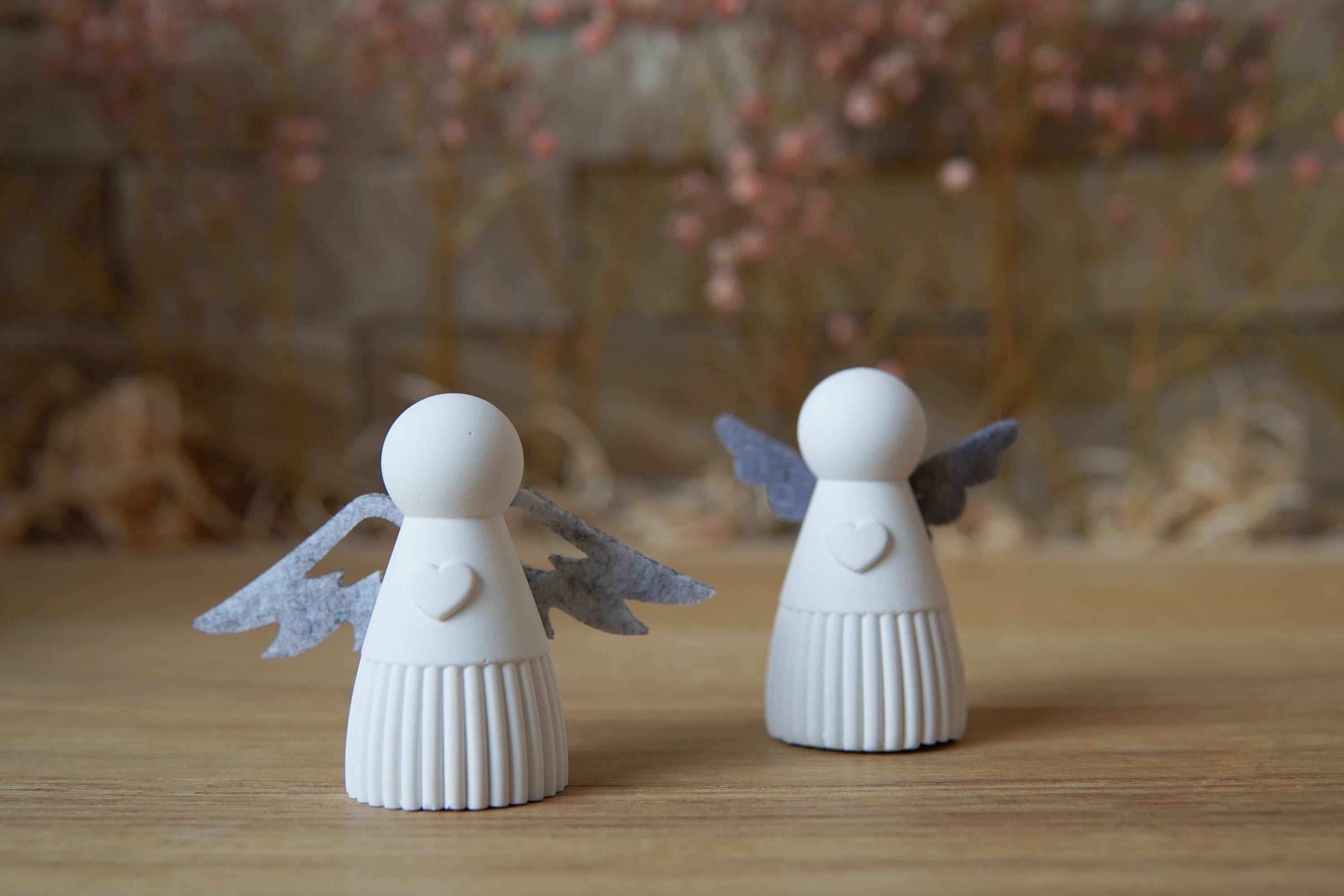 Silikon - Gießform -Schutzengel mit Rillen unten - Engel - Stecksystem - Klötzchen - Häuserkranz -