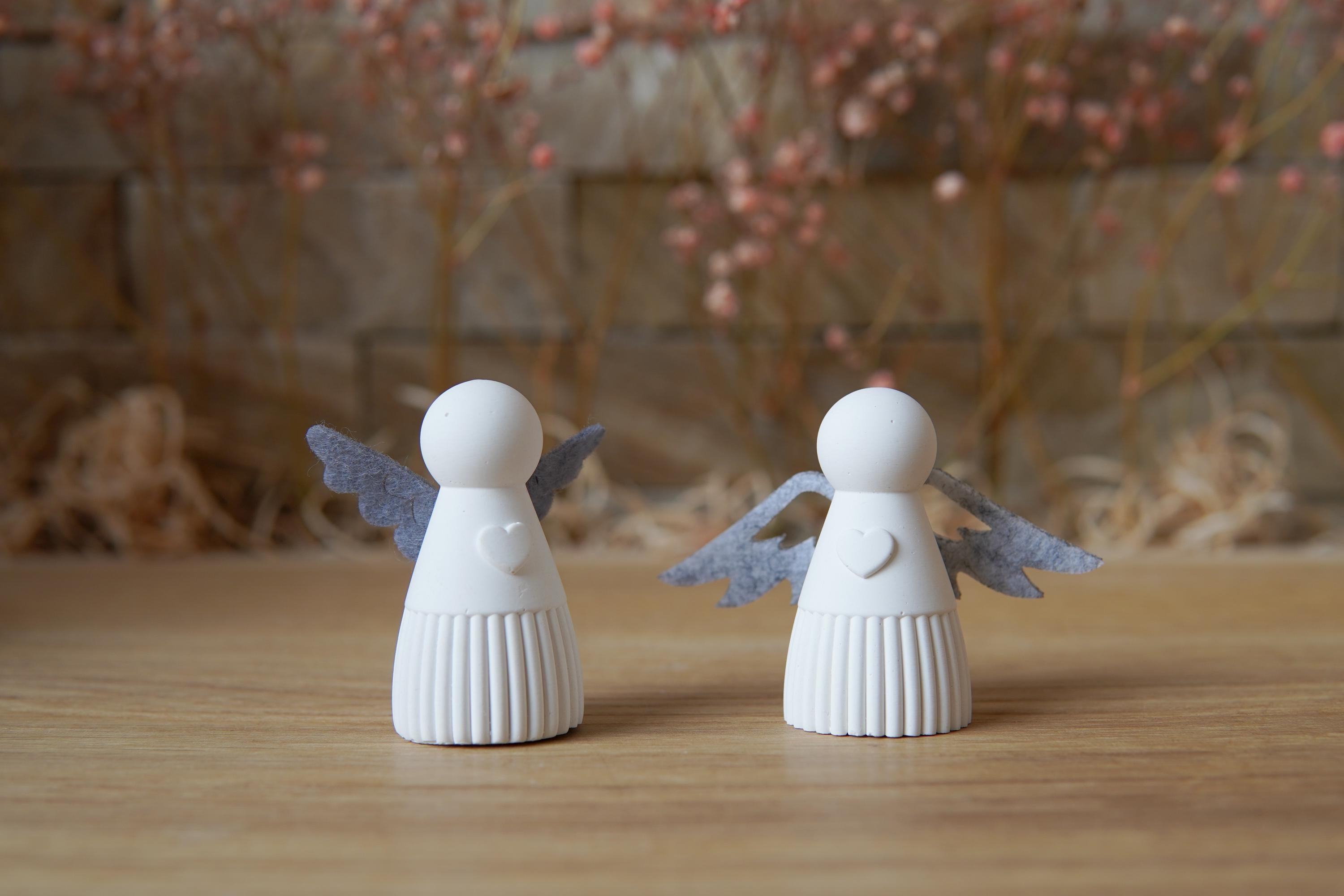 Silikon - Gießform -Schutzengel mit Rillen unten - Engel - Stecksystem - Klötzchen - Häuserkranz -