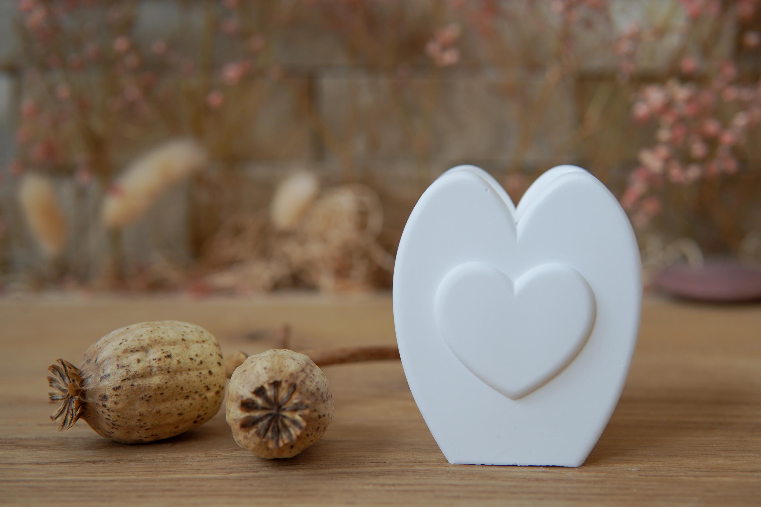 Silikongießform - Herzsockel-Vase / Stabkerzenhalter -