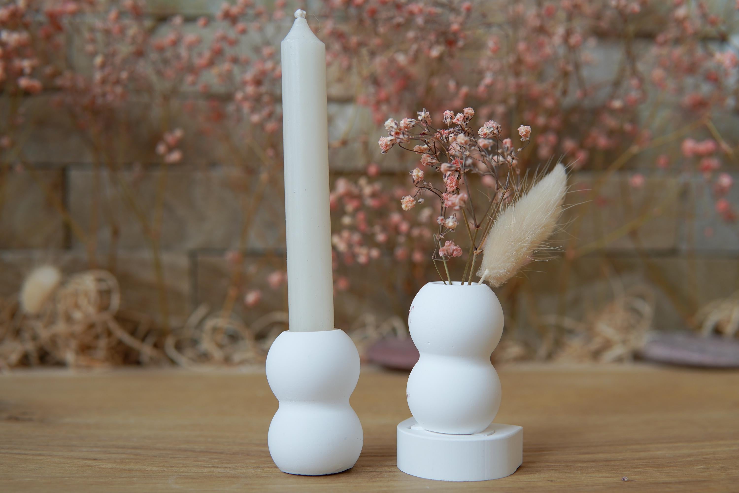 Silikon - Gießform - Mini Vase für unsere Häuserkranzplatten- 2er Kugeln - Stecksystem - Klötzchen - Häuserkranz -