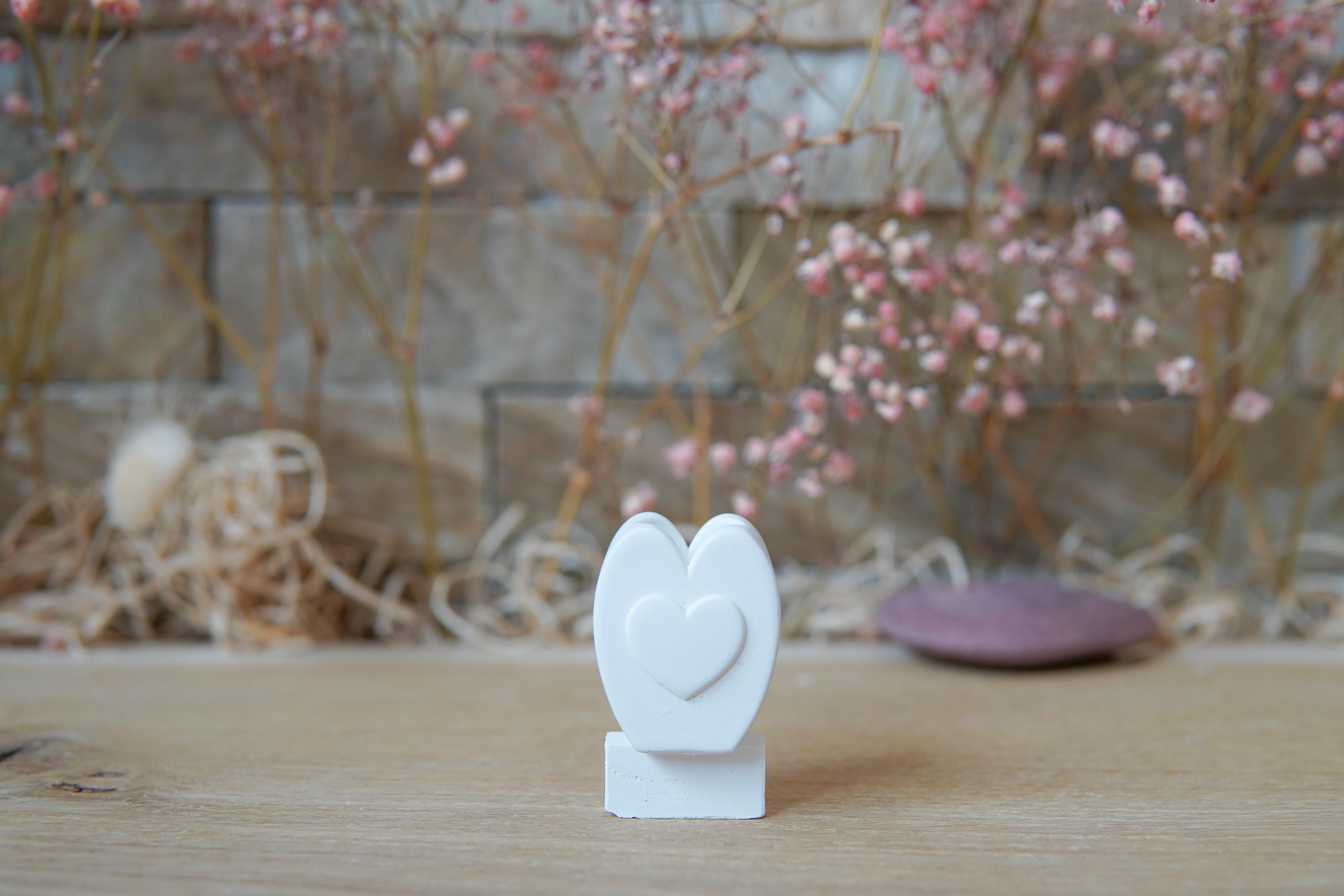 Silikon - Gießform - Mini Vase für unsere Häuserkranzplatten- Herzsockel Vase - Stecksystem - Klötzchen - Häuserkranz -