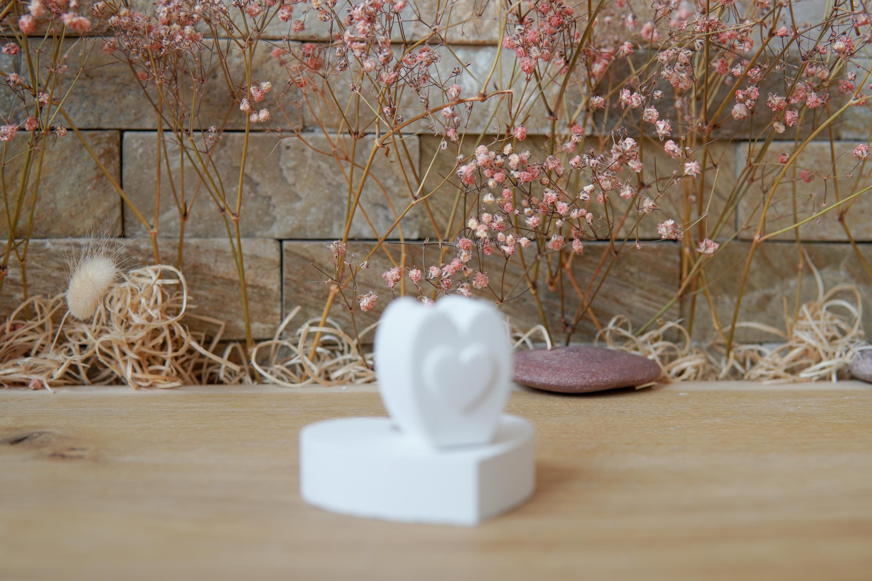 Silikon - Gießform - Mini Vase für unsere Häuserkranzplatten- Herzsockel Vase - Stecksystem - Klötzchen - Häuserkranz -