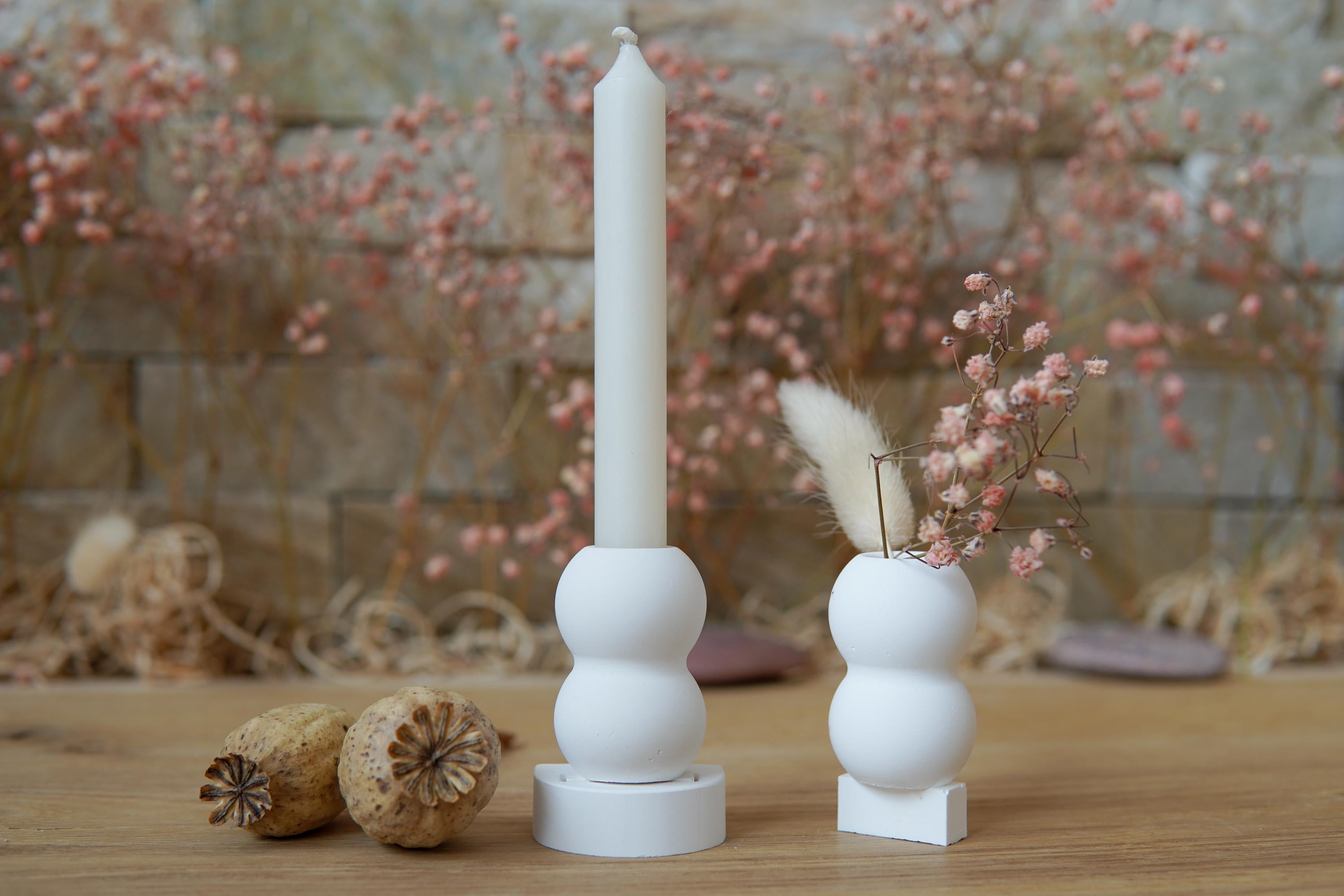 Silikon - Gießform - Mini Vase für unsere Häuserkranzplatten- 2er Kugeln - Stecksystem - Klötzchen - Häuserkranz -