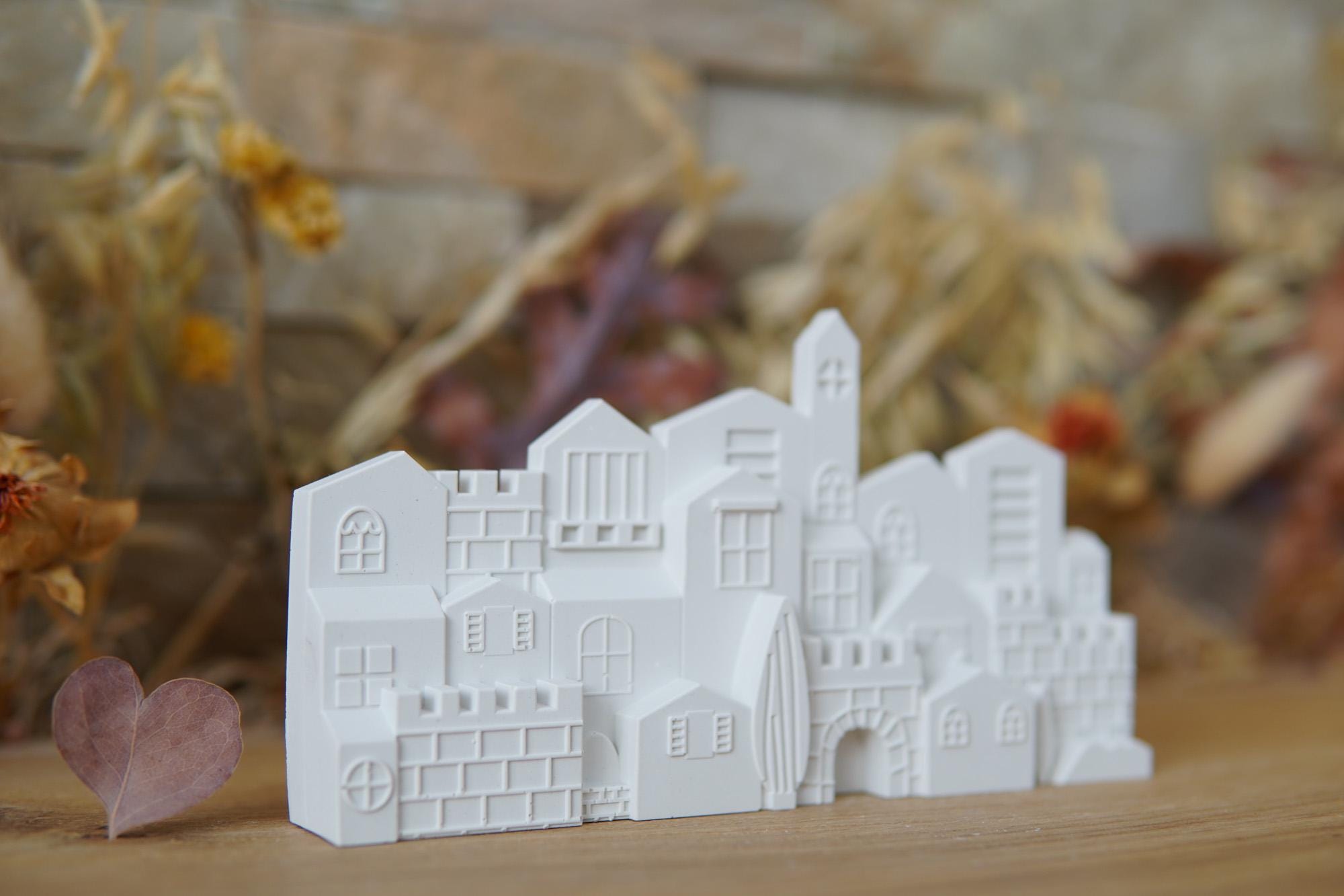 Silikon – Gießform – Mini-Stadt – passend für Holzklötzchen –