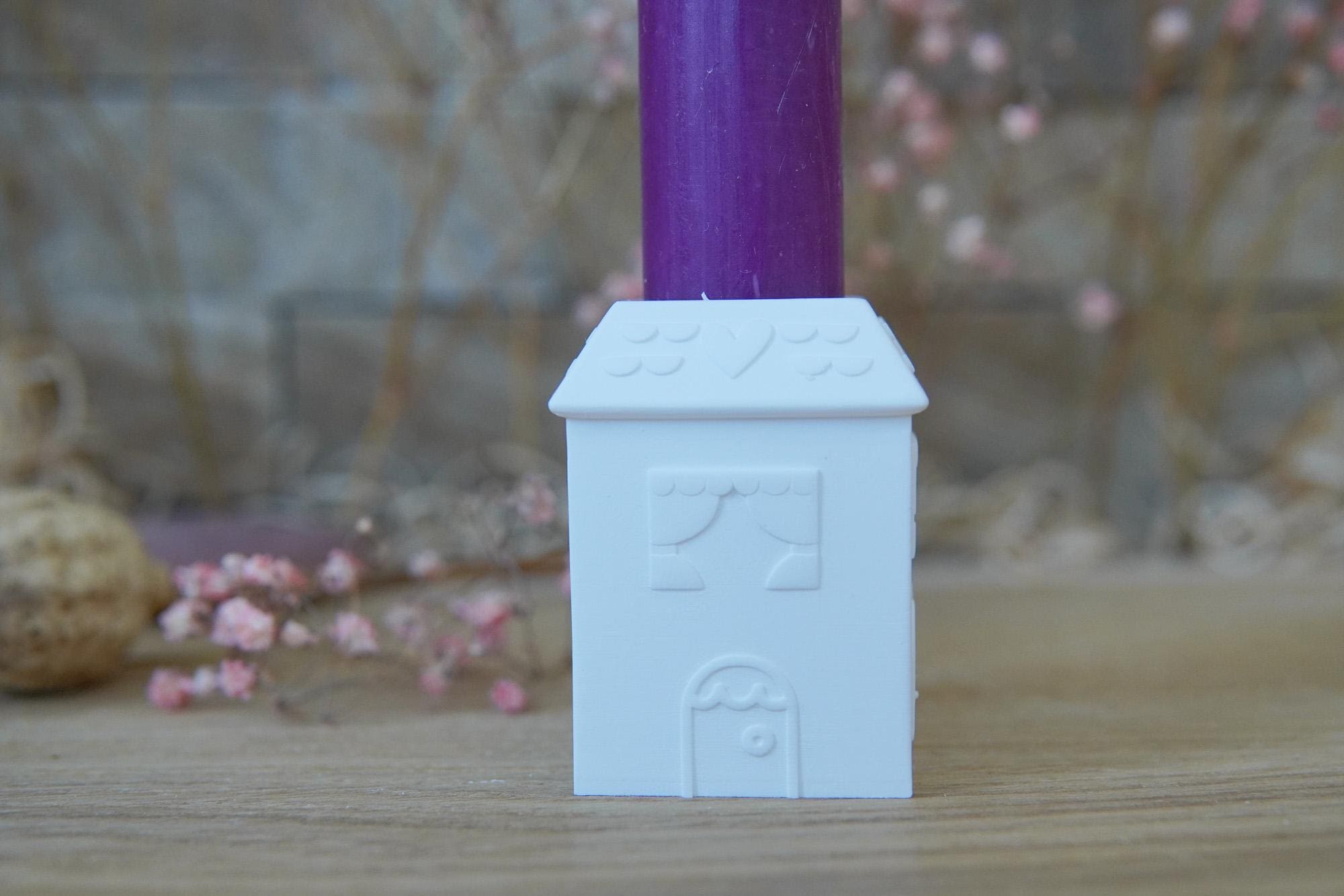 Silikon - Gießform - Stabkerzenhalterhaus S -