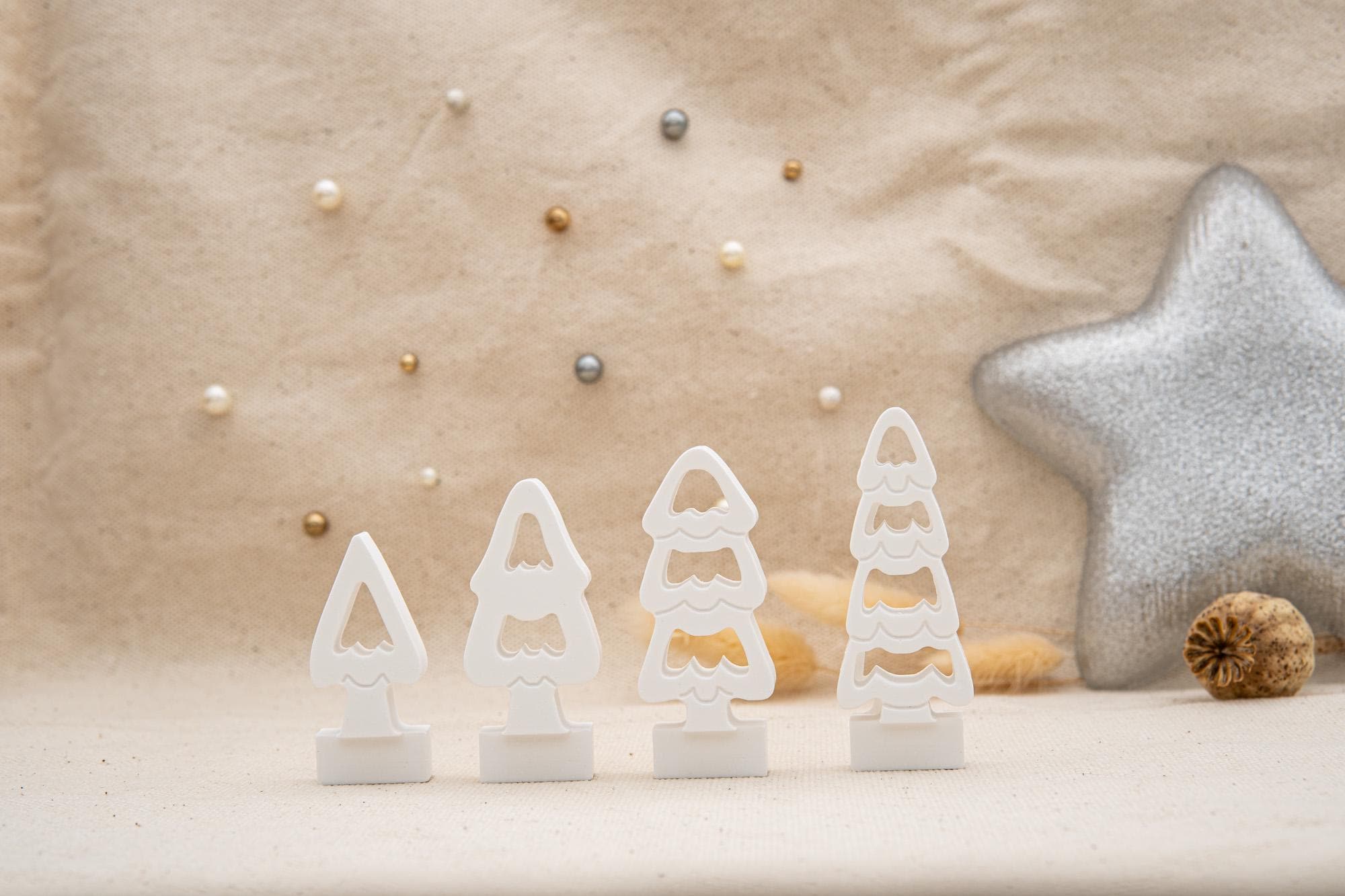 Silikon – Gießform – 4 Tannen offen – Steckform – passend für unser Stecksystem