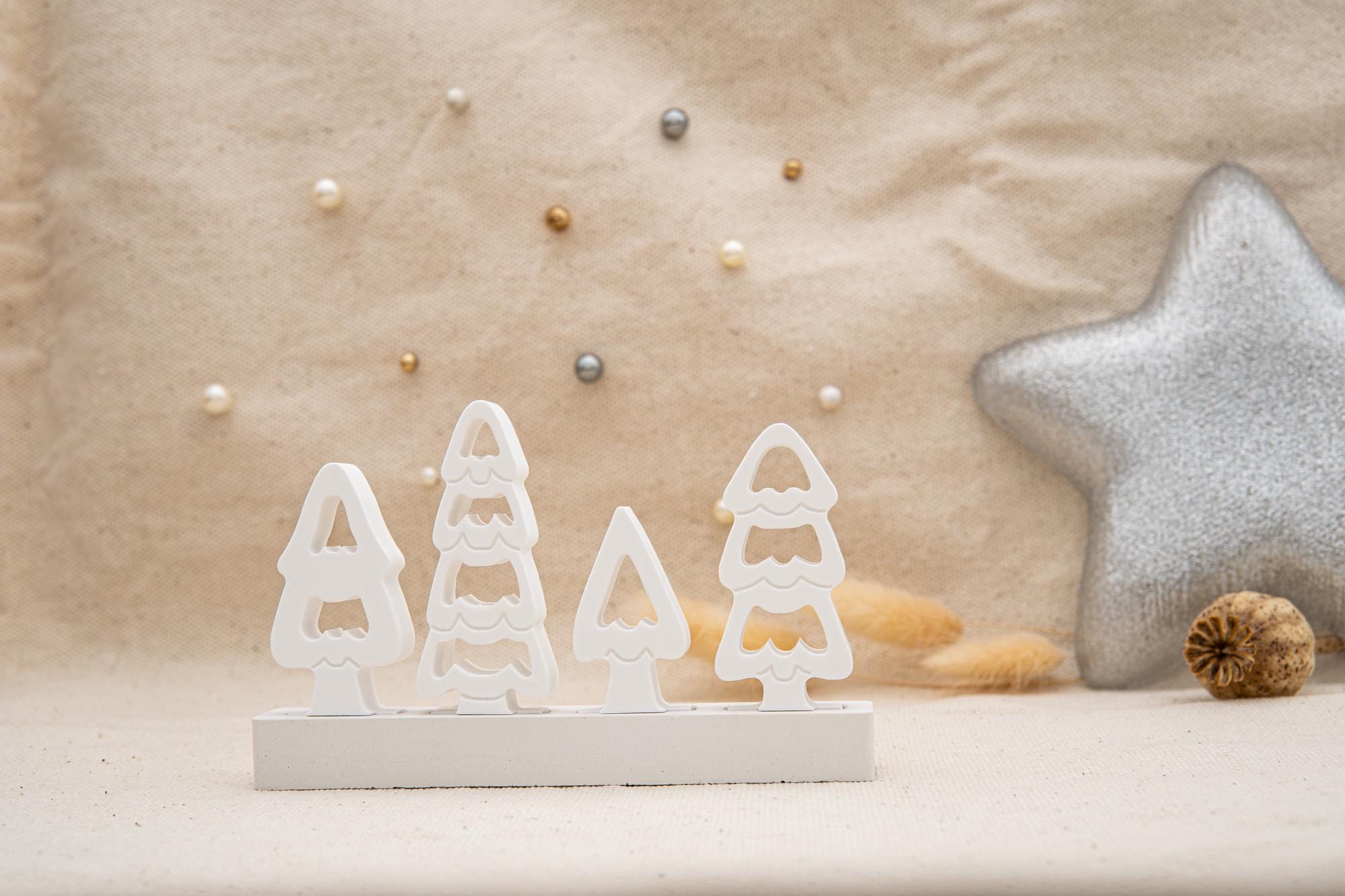 Silikon – Gießform – 4 Tannen offen – Steckform – passend für unser Stecksystem