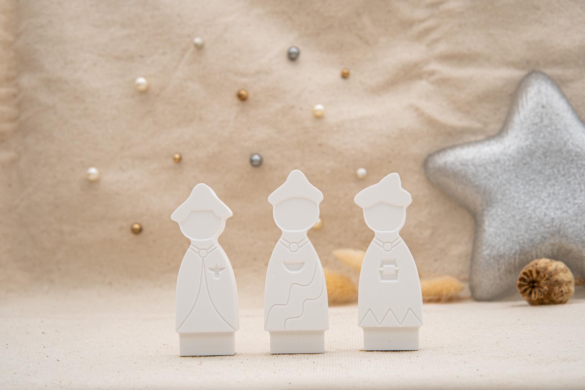 Silikon – Gießform – 3 Könige "2" – Steckform – passend für unser Stecksystem